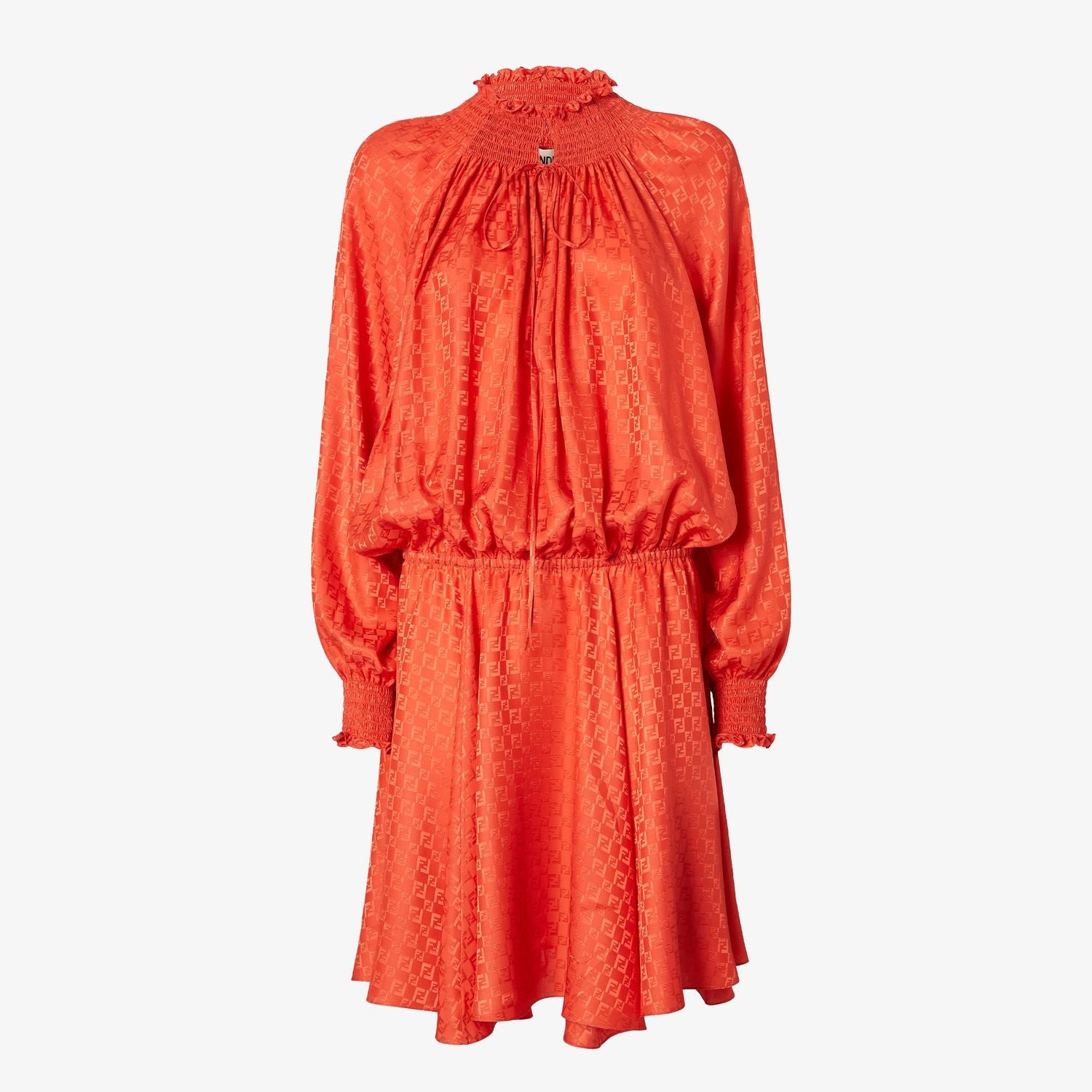 FENDI Silk Jacquard Mini Dress with Flowing Silhouette