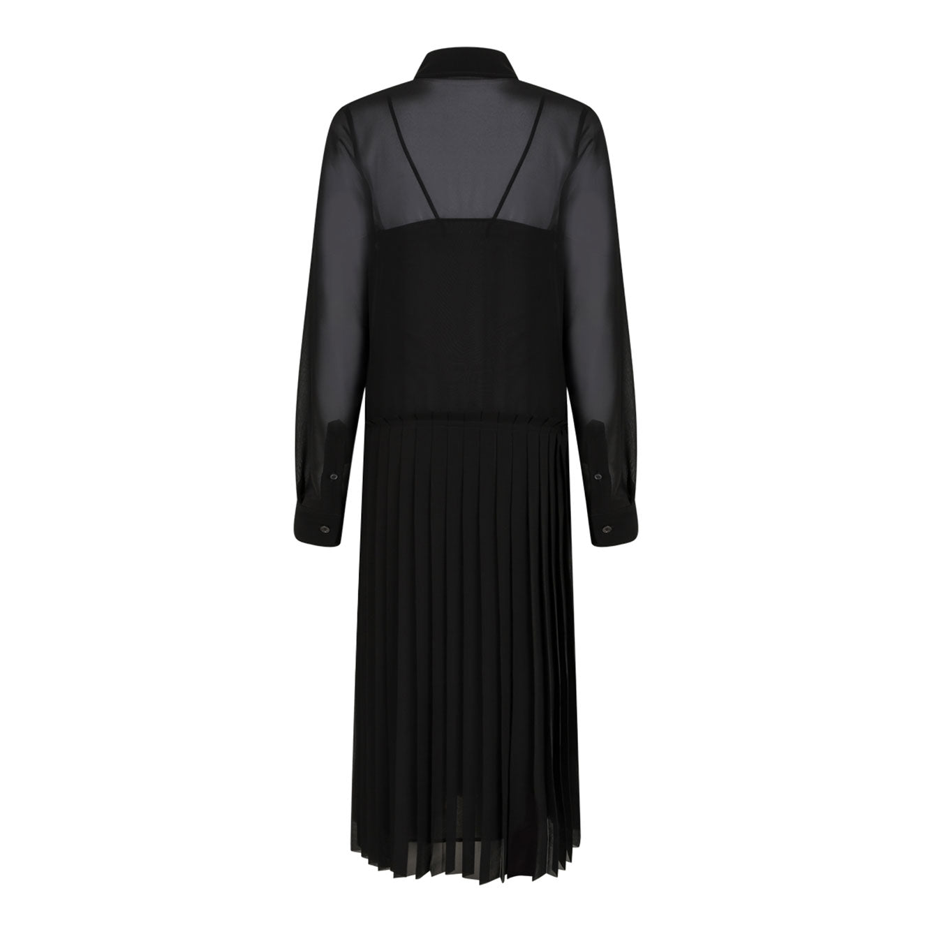 AMI PARIS Pleated Midi Shirt Dress for Women