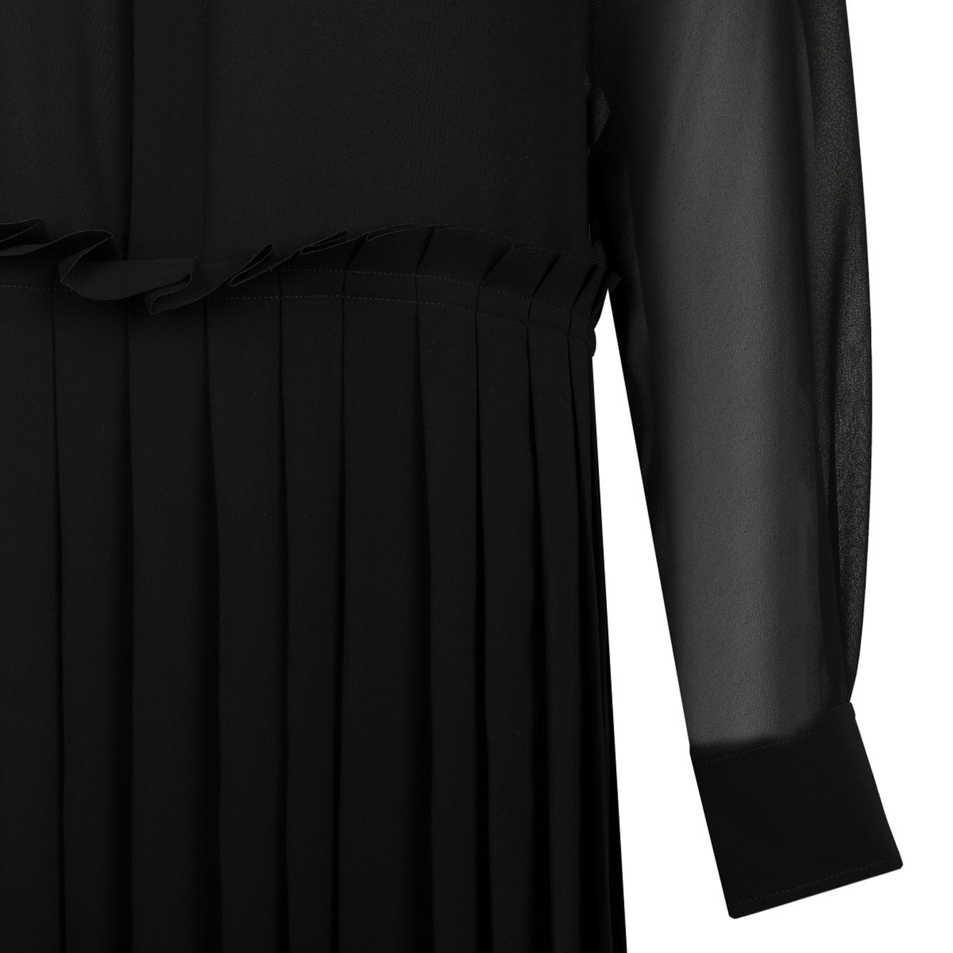AMI PARIS Pleated Midi Shirt Dress for Women