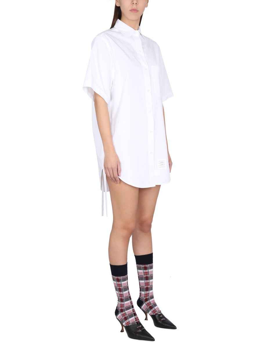 THOM BROWNE Mini Collar Button-Up Dress
