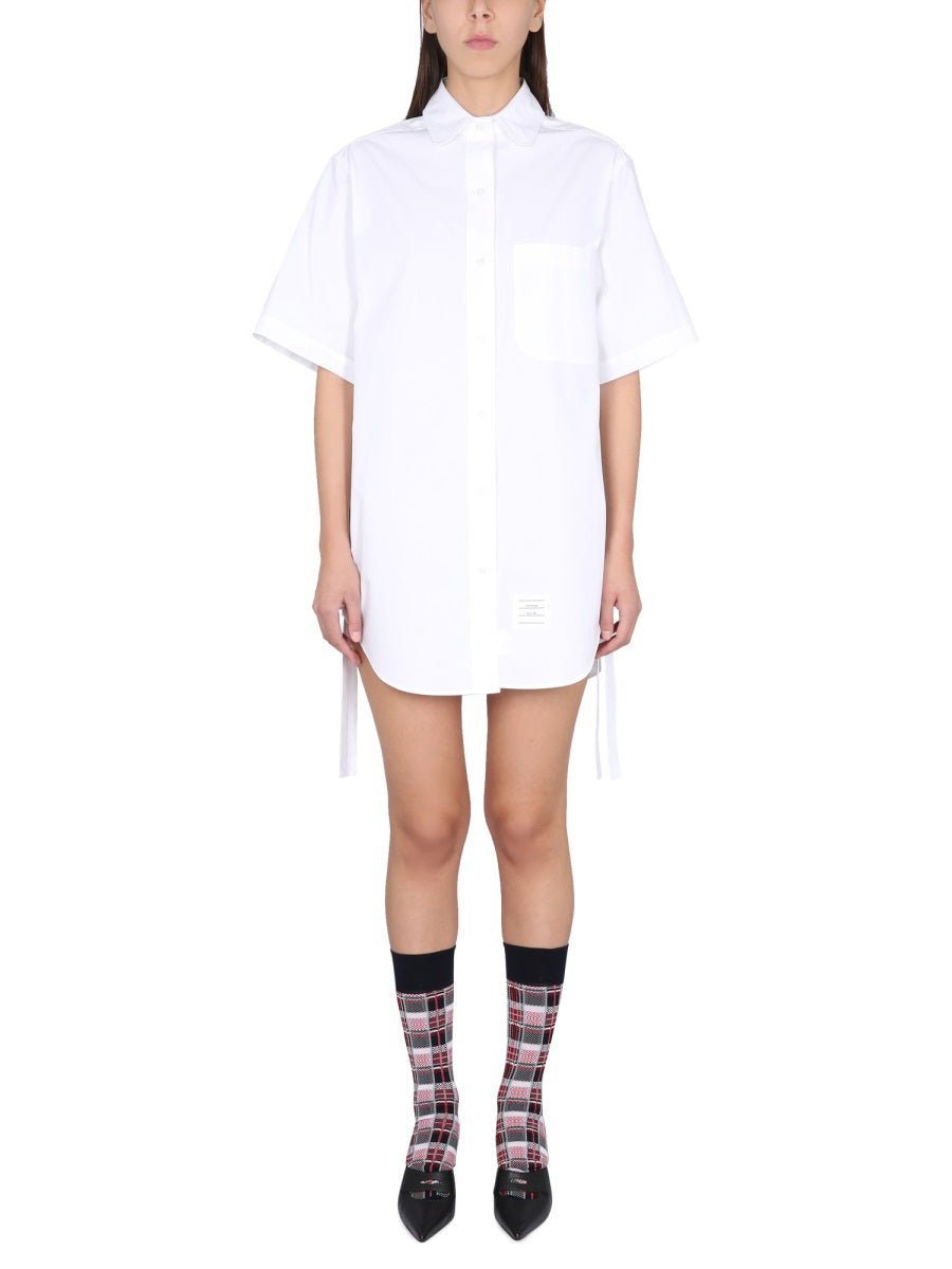 THOM BROWNE Mini Collar Button-Up Dress