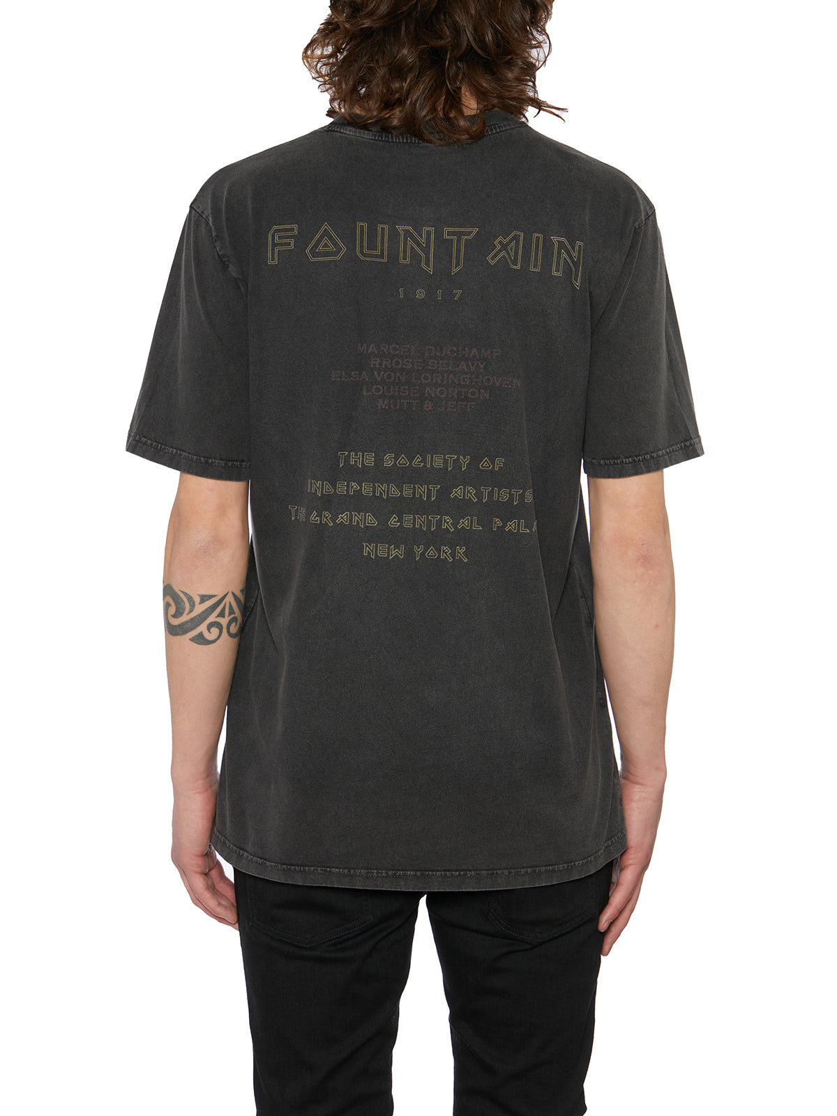 DEATHMASK Cotton Crew Neck T-Shirt with Front and Back Print - Size M