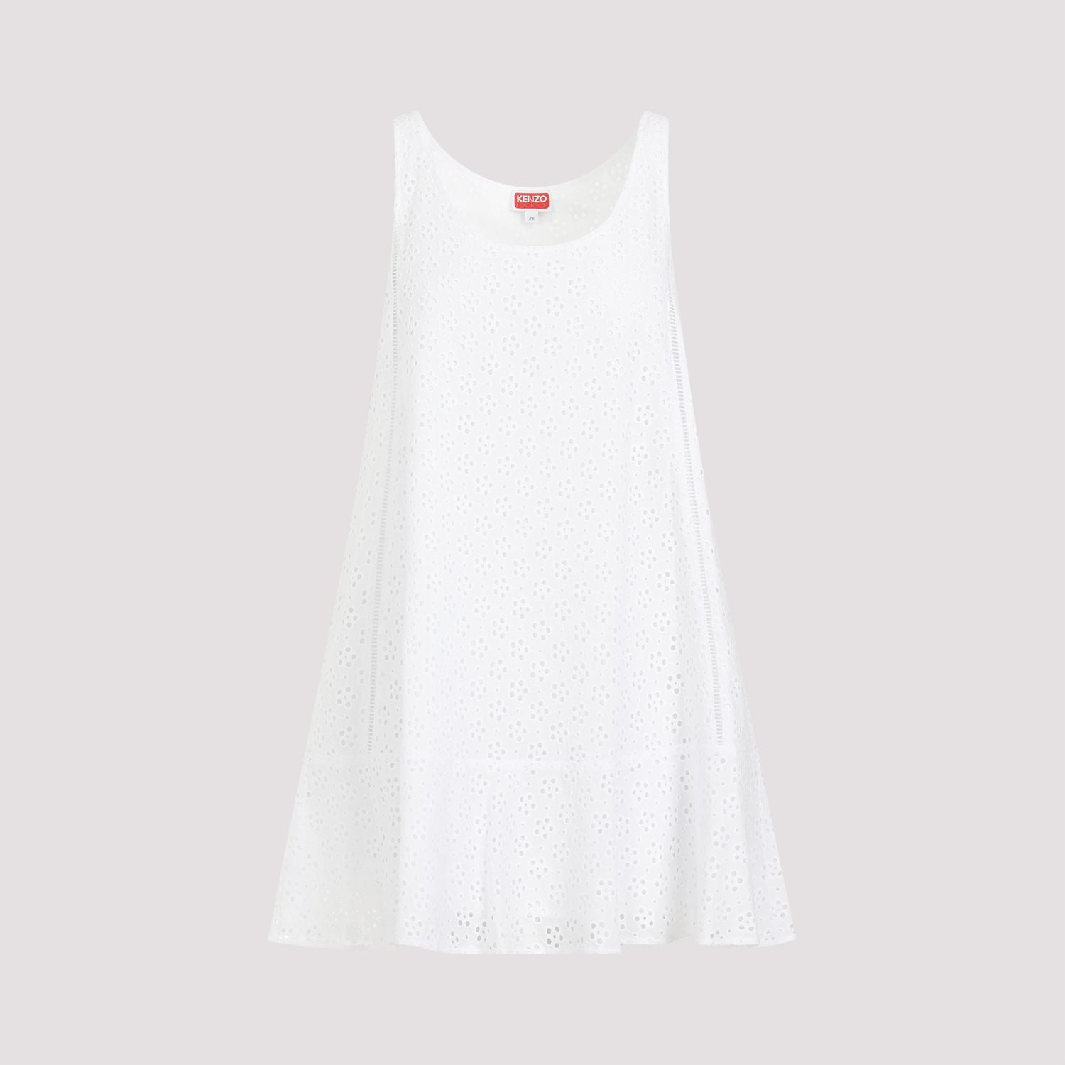 KENZO Stylish Broderie Anglaise Mini Dress for Women