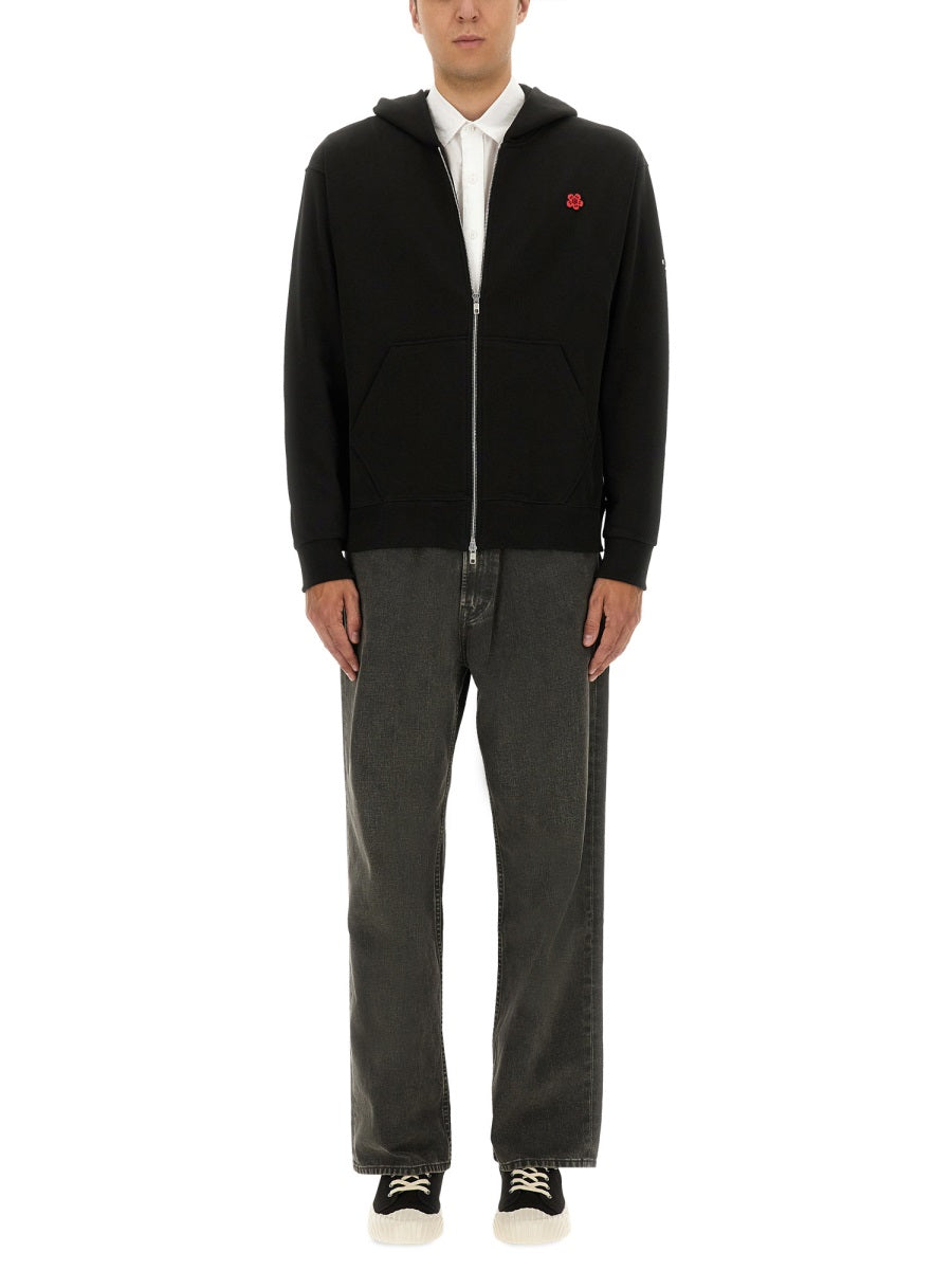 KENZO Logo Zip-Up Hoodie for Men