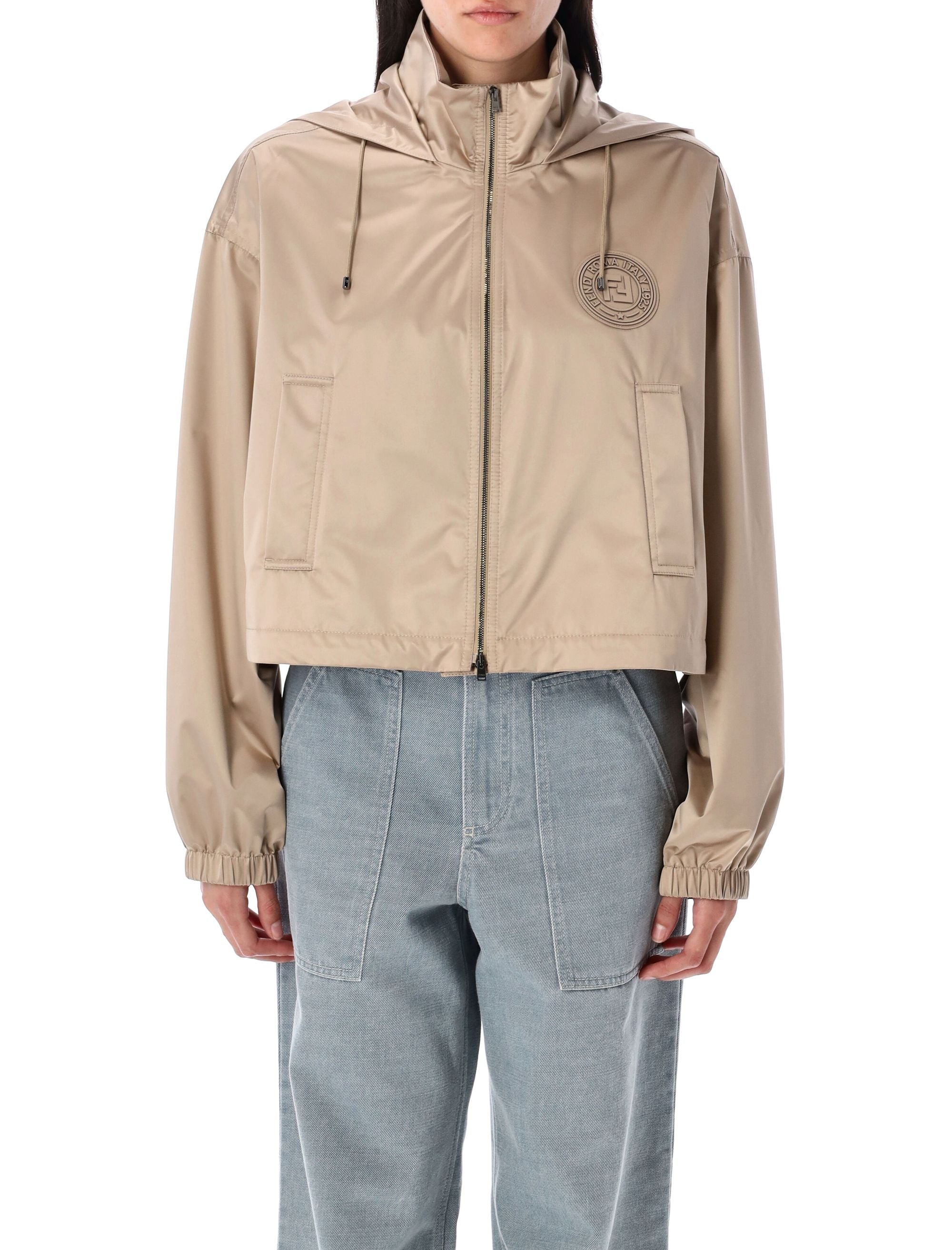 FENDI Chic Cropped Windbreaker for Women - Size S