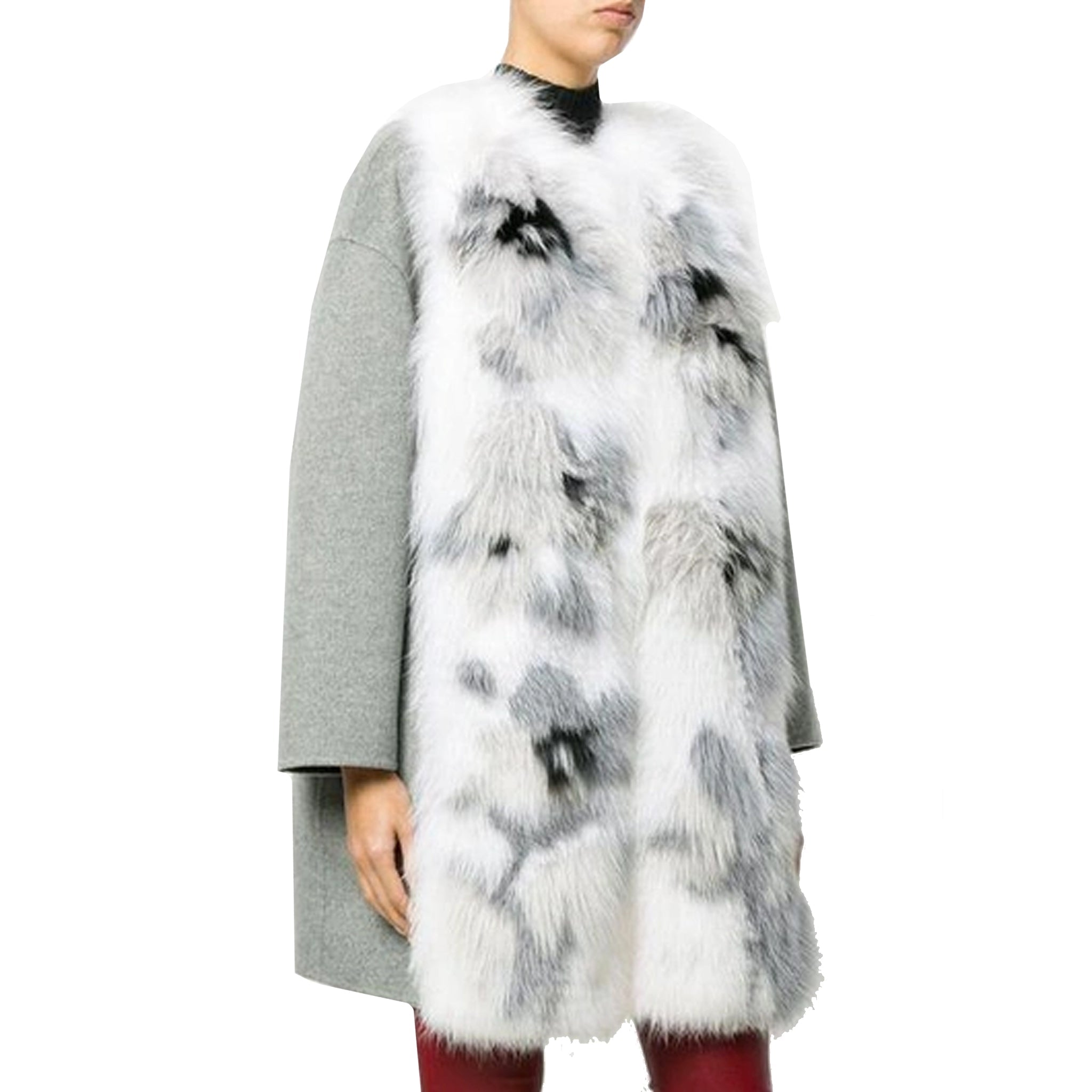 FENDI Fur Trim Cashmere Jacket