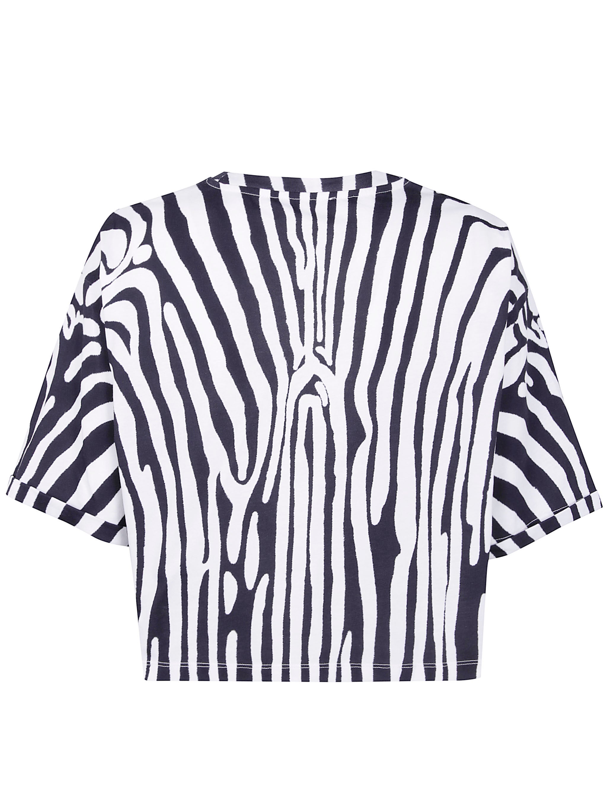 BALMAIN Zebra Print Crop T-Shirt