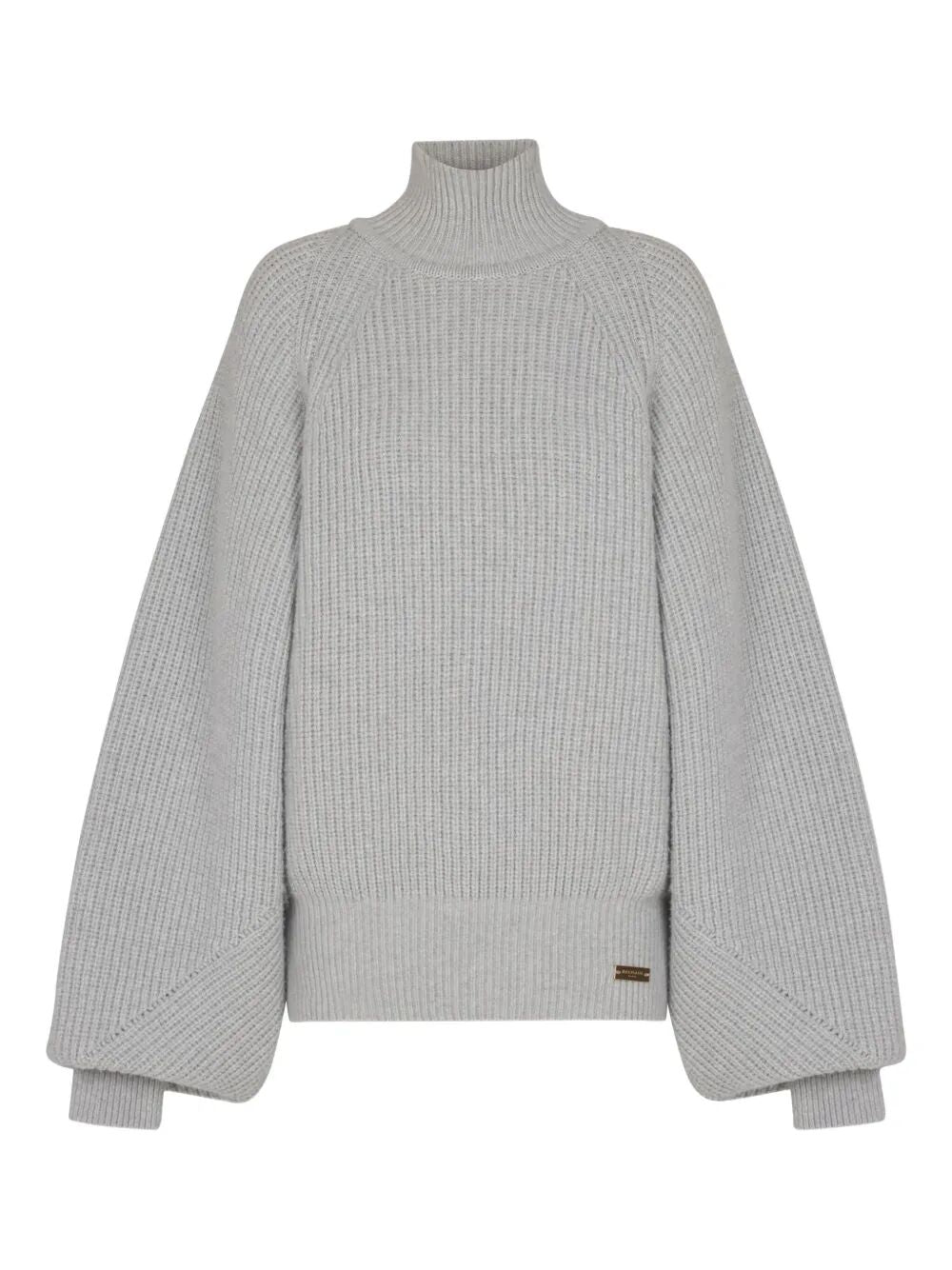 BALMAIN Batwing Ribbed Knit Pullover for Women