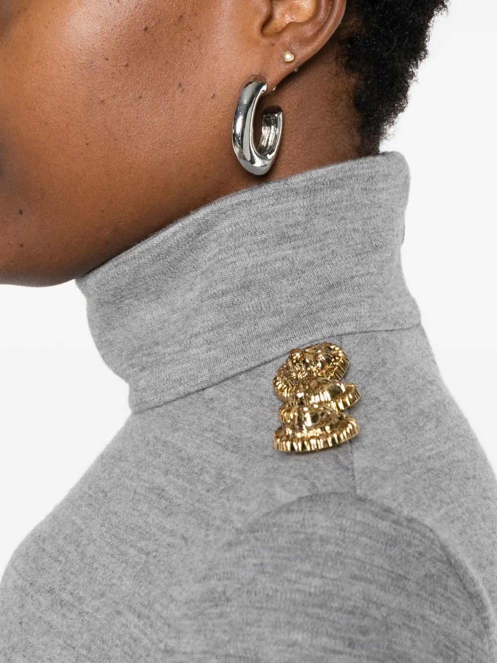 BALMAIN High-Neck Bodycon Mini Dress