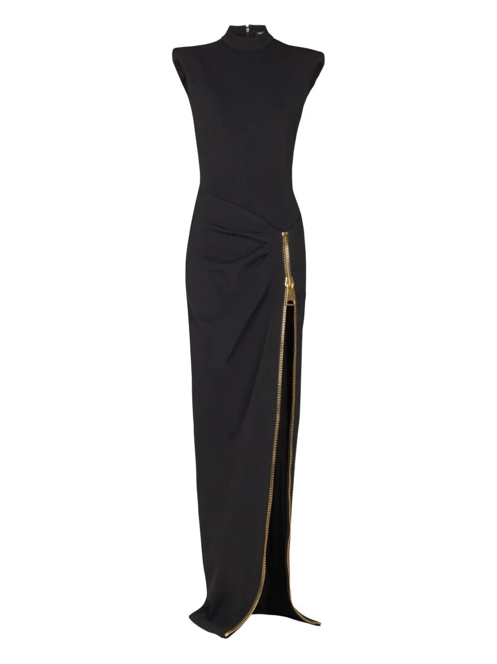 BALMAIN Zipped Compact T-Shirt Slit Long Dress