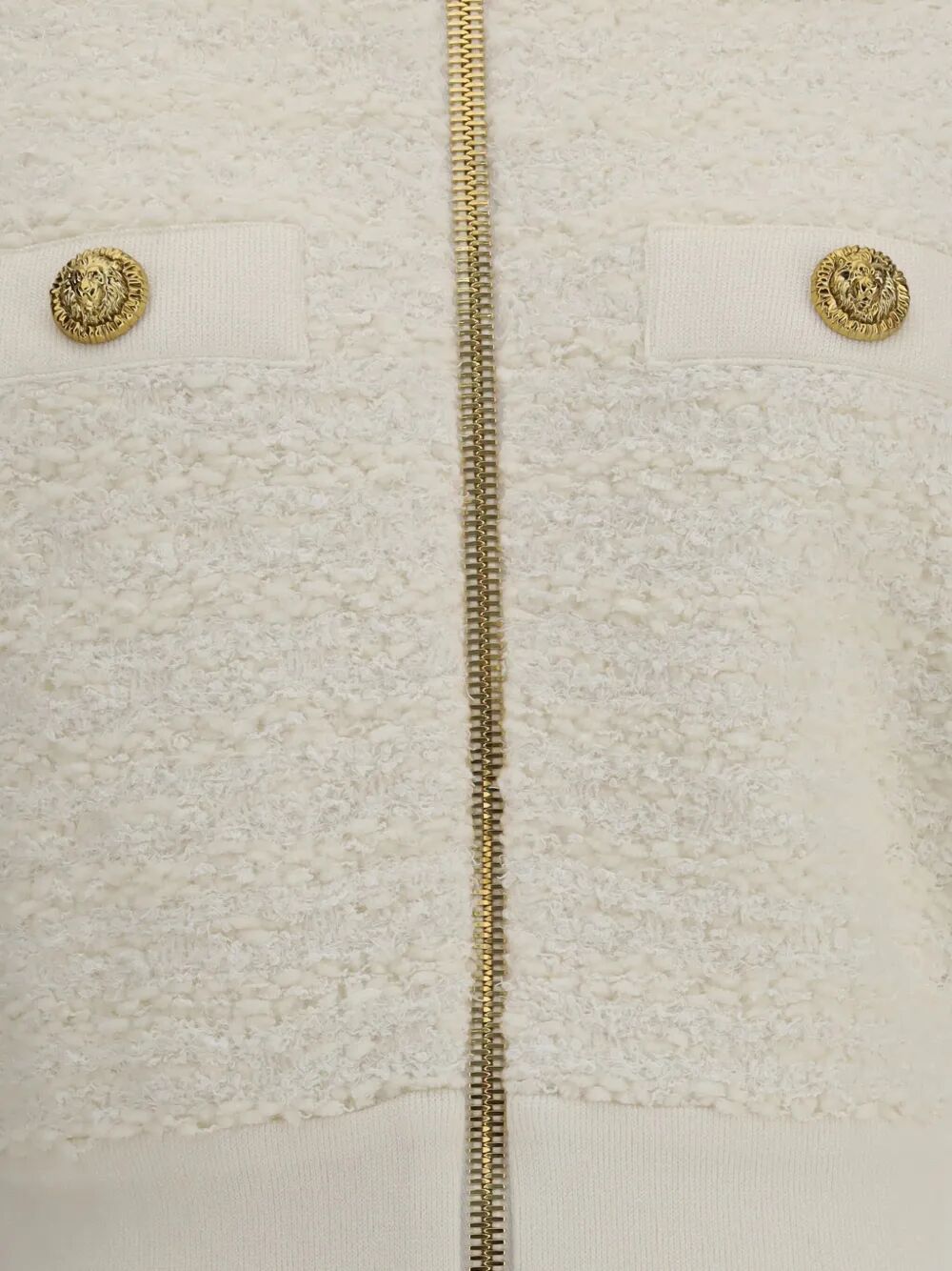 BALMAIN Batwing Zipped Tweed Bomber Jacket