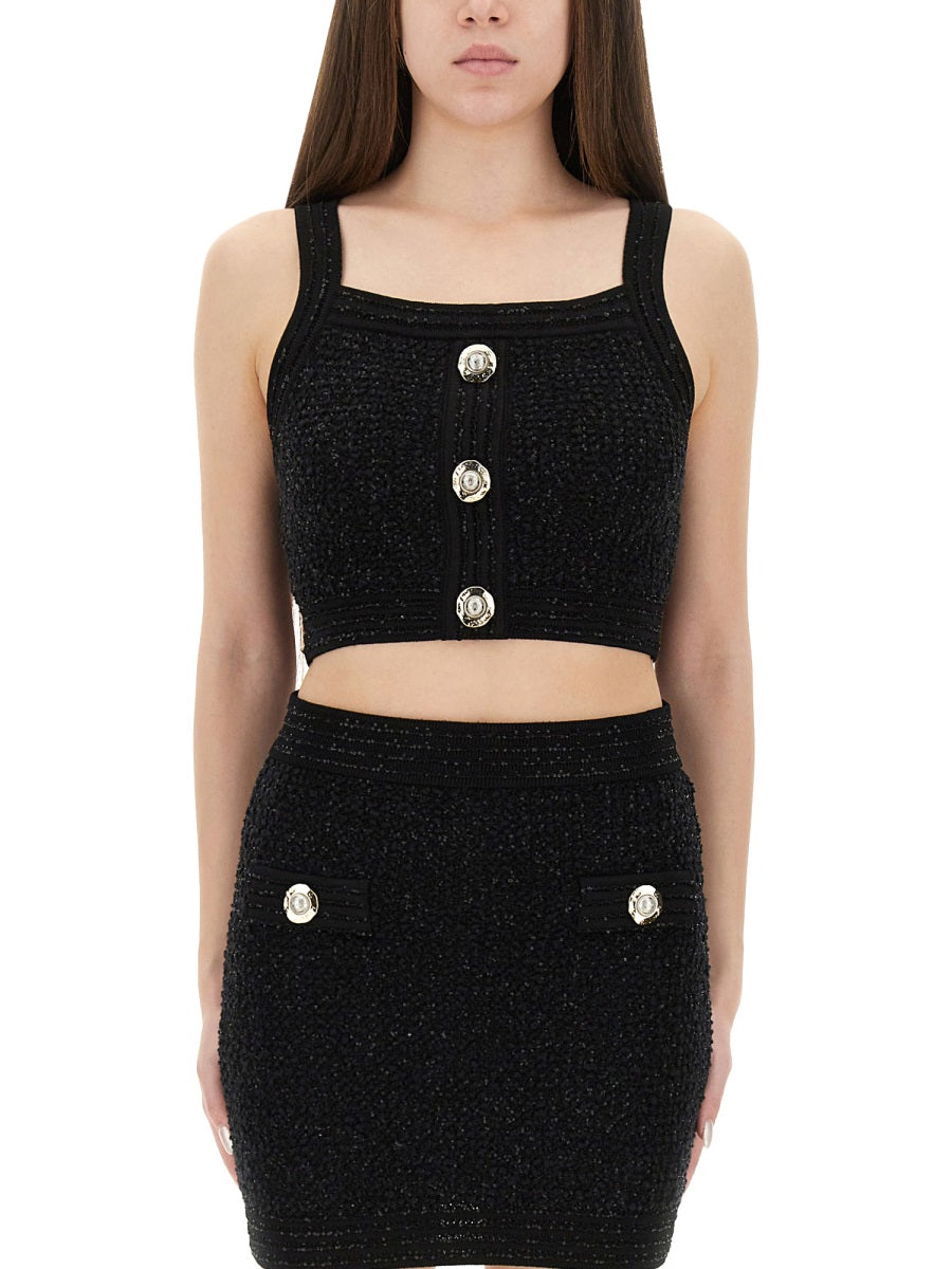 BALMAIN Tweed Mini Top