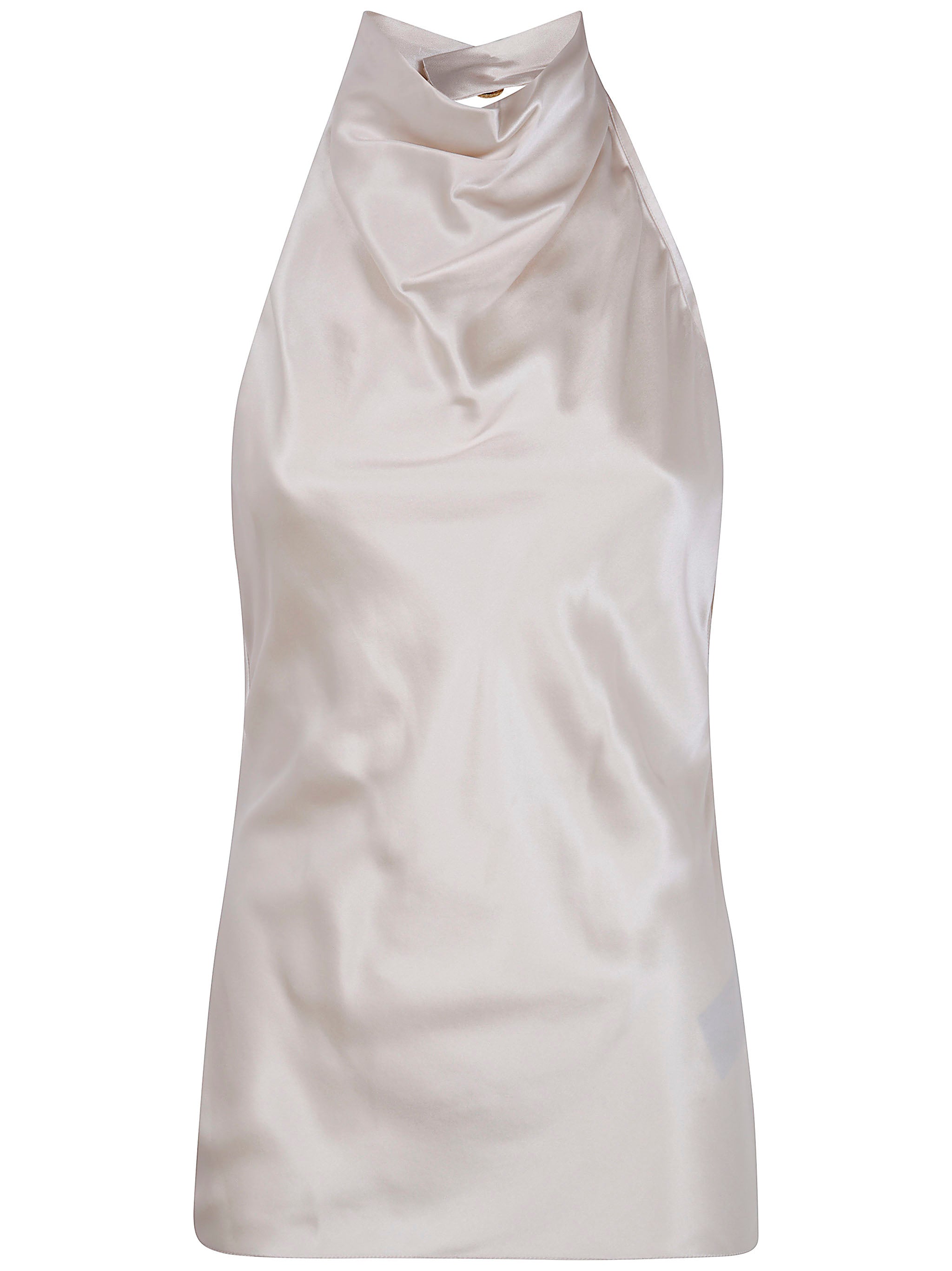 BALMAIN Halterneck Crepe Satin Mini Top