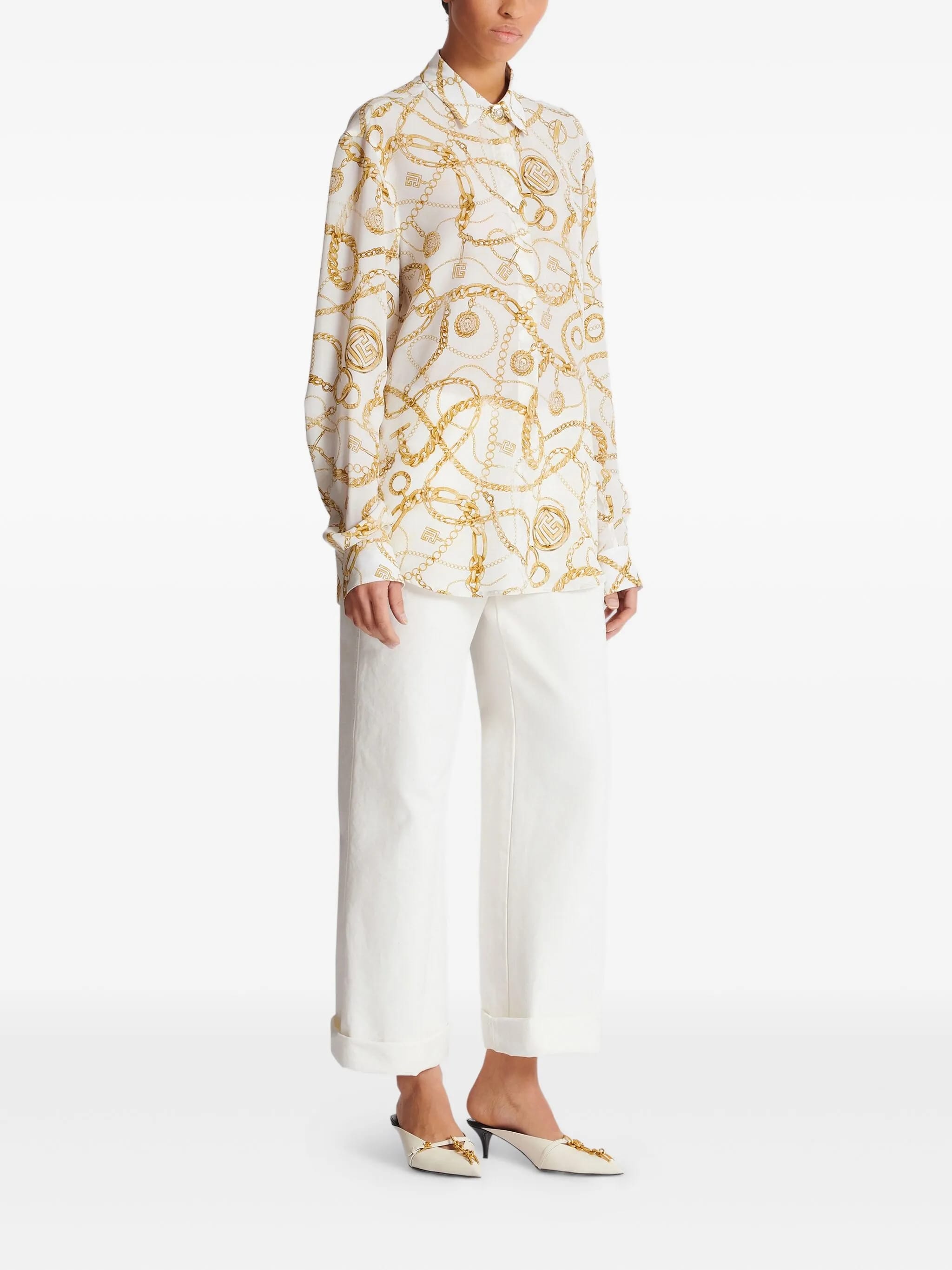 BALMAIN Pure Silk Women's Shirt - FW25 Collection