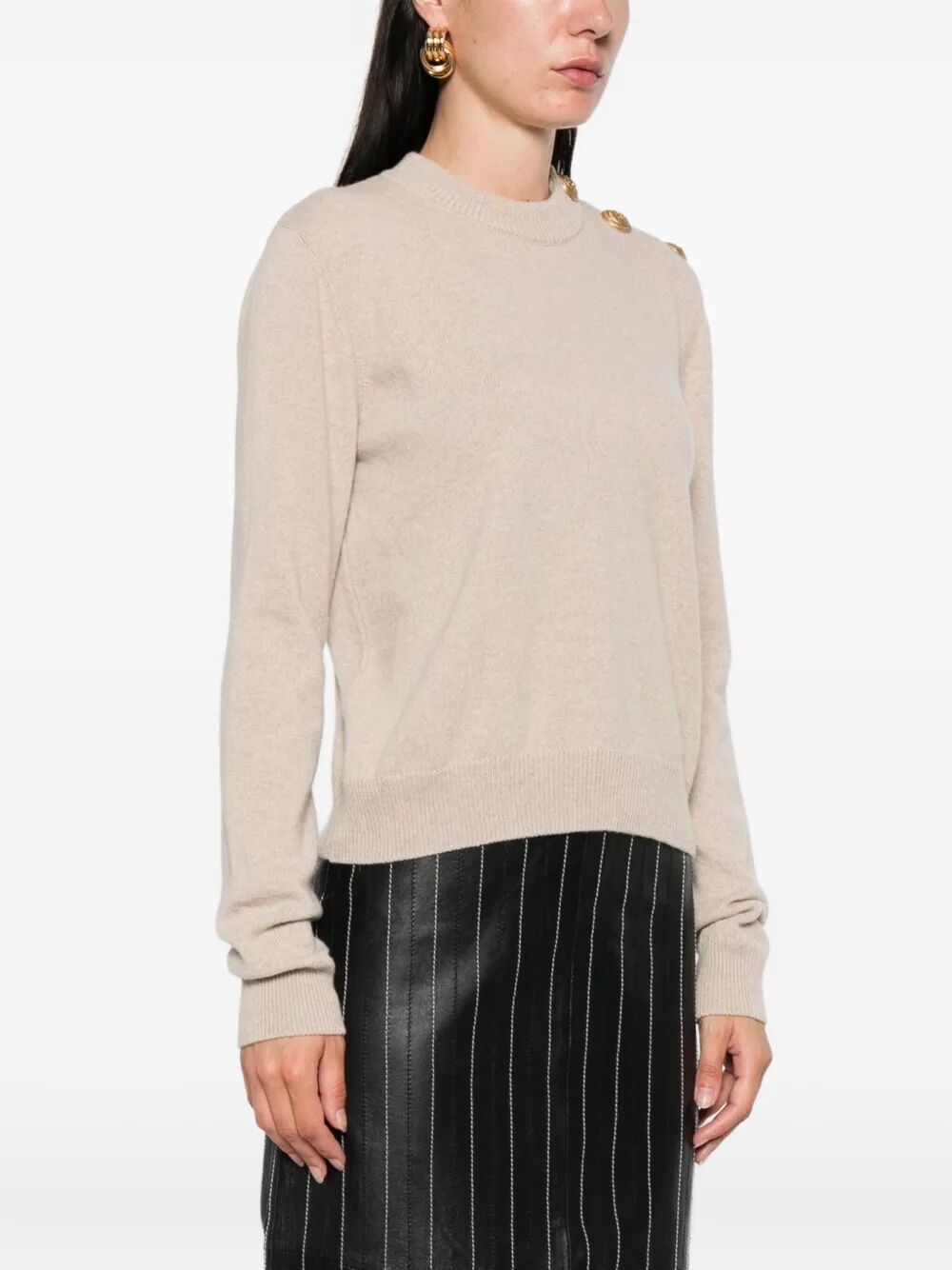 BALMAIN Cashmere Blend Buttoned Sweater