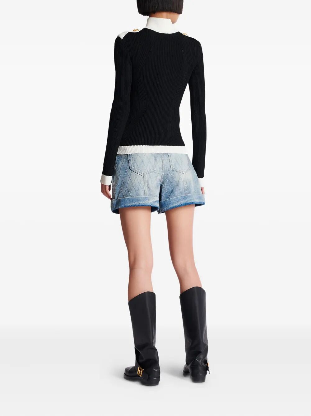 BALMAIN Ribbed Knit Sweater Cardigan for Women - FW25