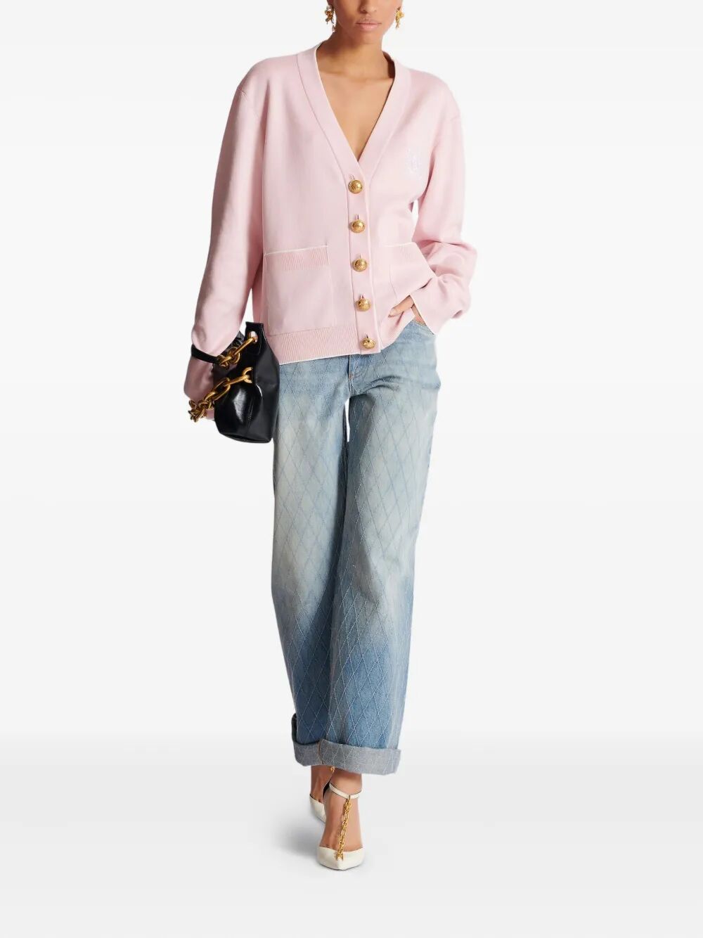 BALMAIN Embroidered Knit Cardigan for Women - FW25