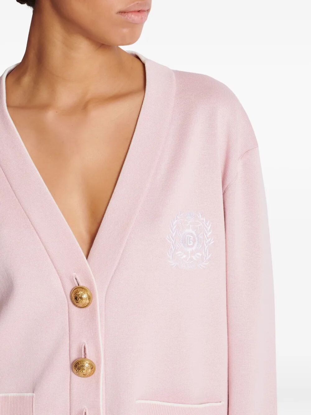 BALMAIN Embroidered Knit Cardigan for Women - FW25