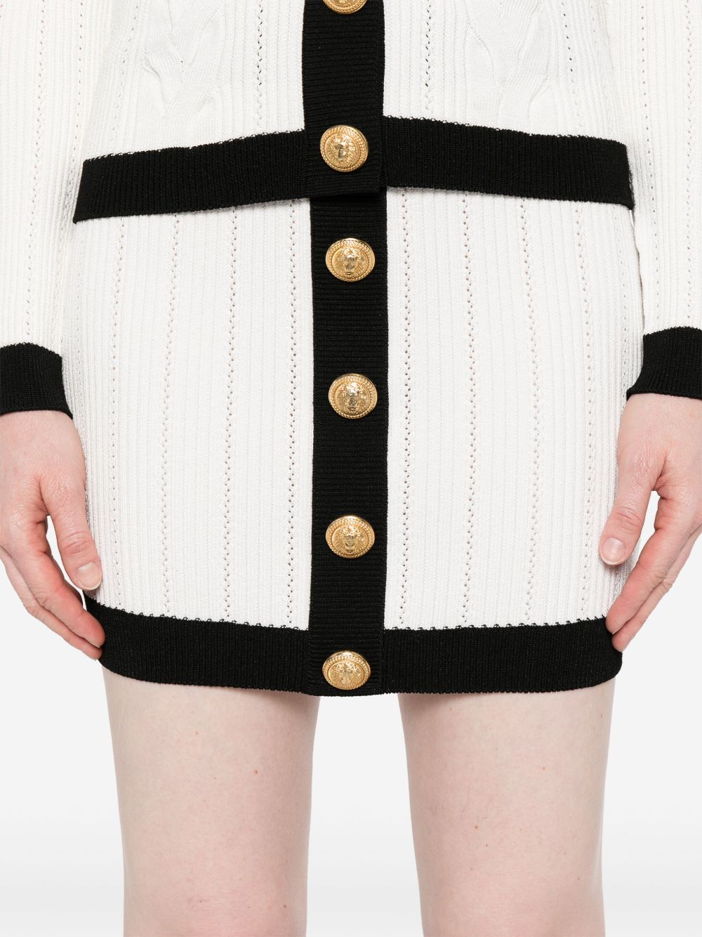 BALMAIN Buttoned Knit Mini Skirt