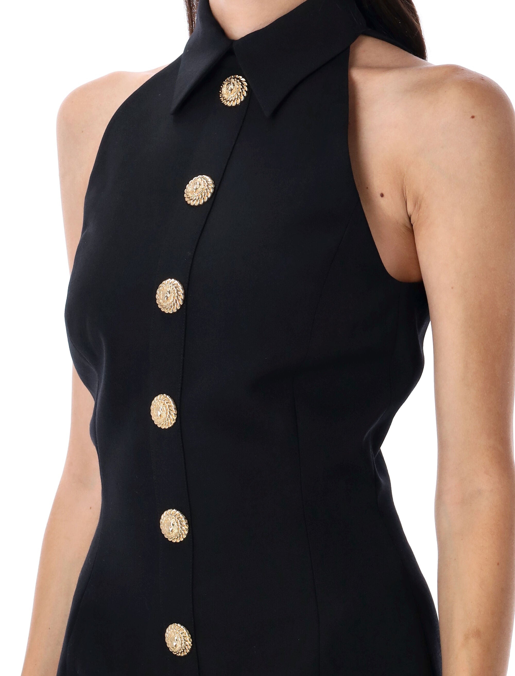 BALMAIN Dress with Gold-Tone Buttons - Size 38