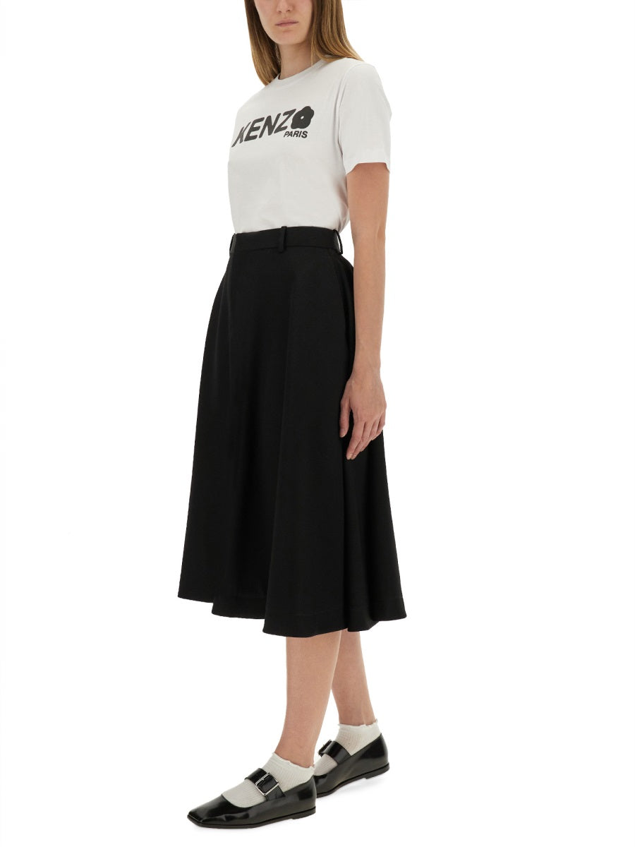 KENZO Loose T-Shirt with Puff Print Branding - Size S