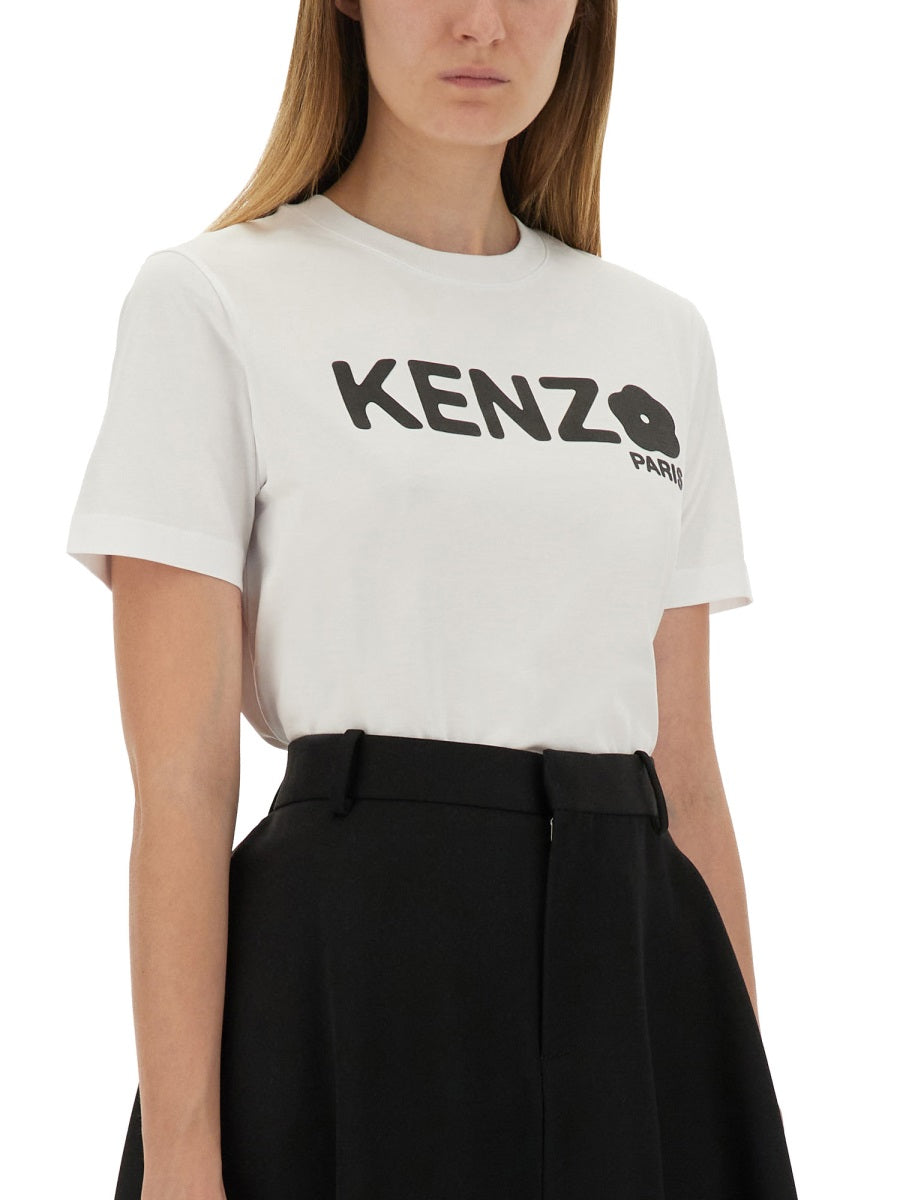 KENZO Loose T-Shirt with Puff Print Branding - Size S