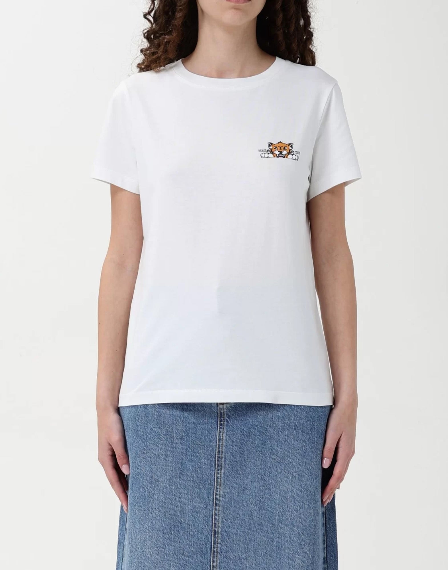 KENZO Happy Tiger Logo Short Sleeve T-Shirt for Women