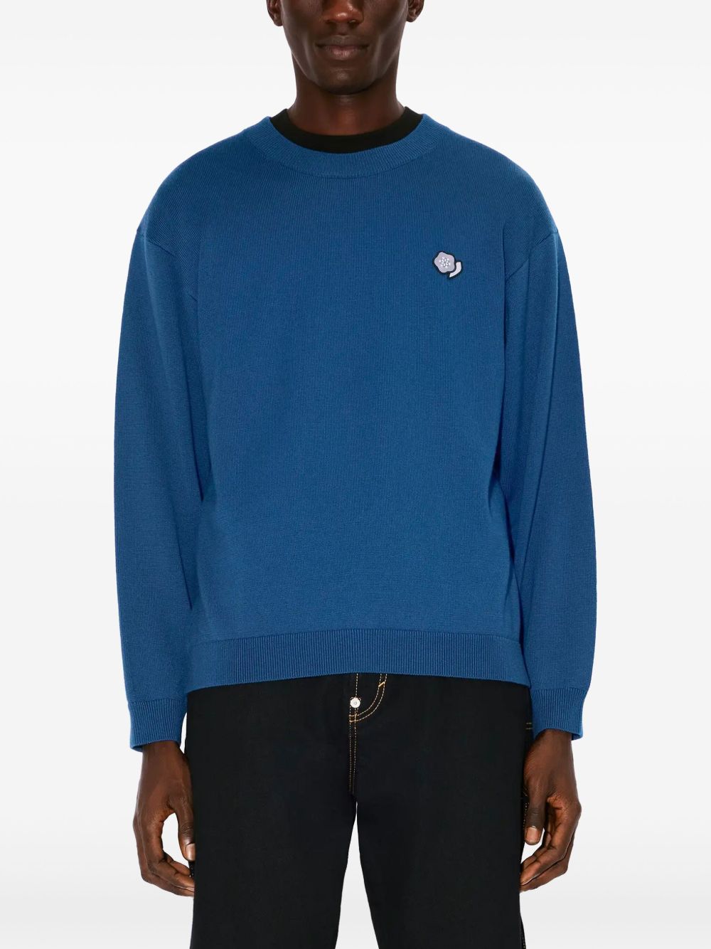 KENZO Crew Neck Long Sleeve Straight Hem Sweater for Men