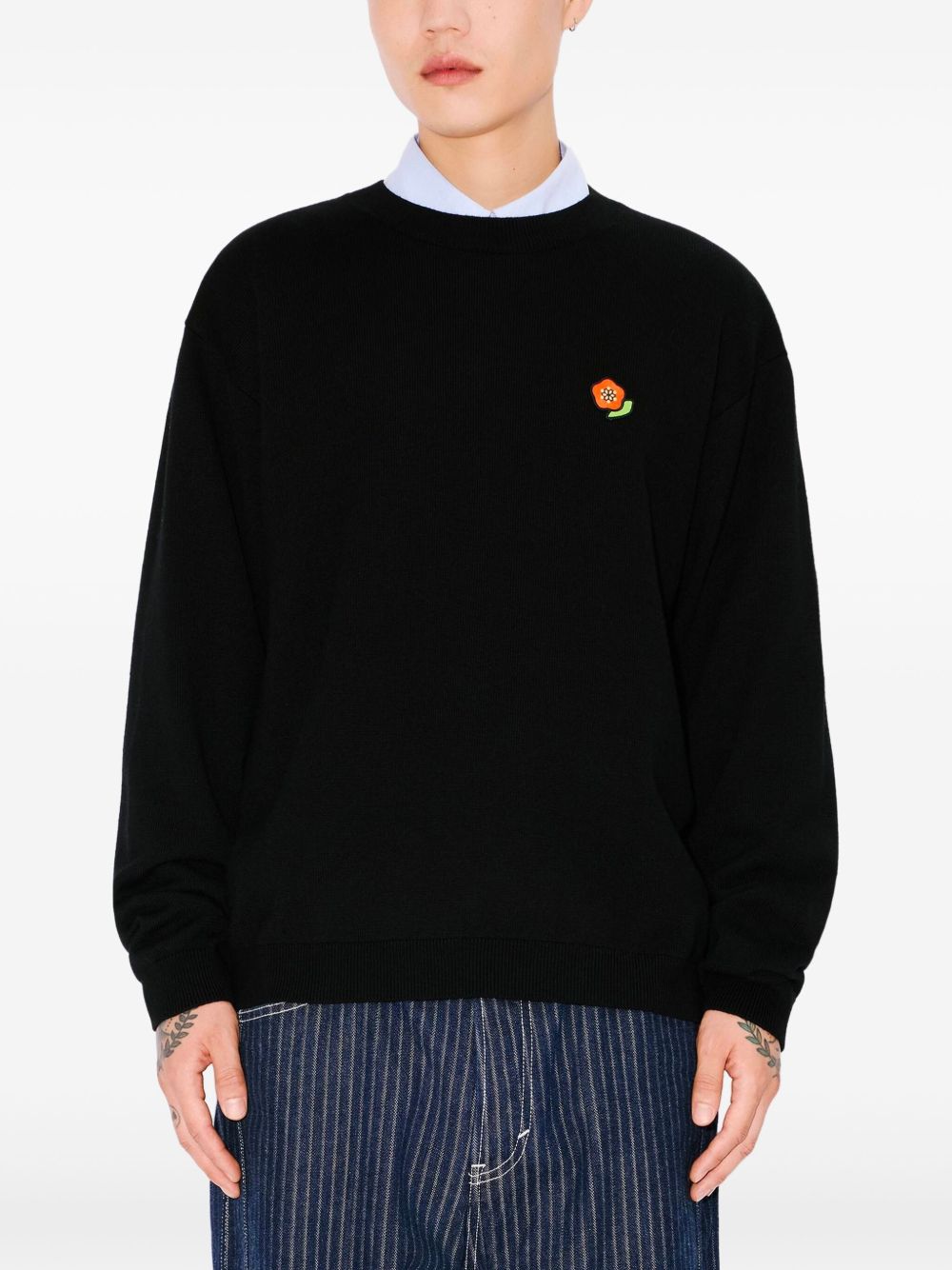 KENZO Crew Neck Long Sleeve Wool Sweater