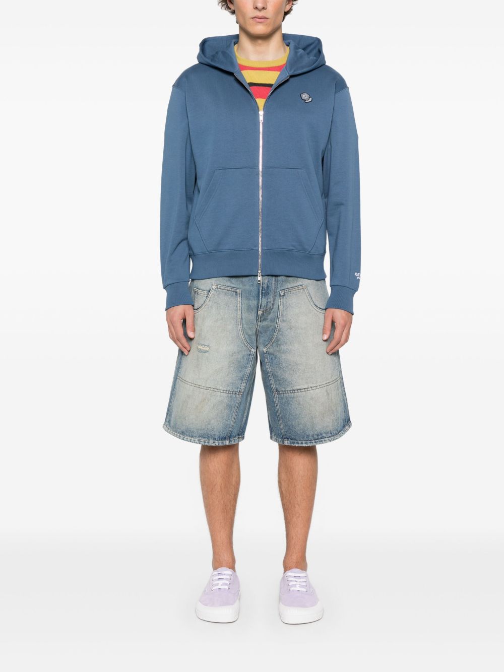 KENZO Cozy 100% Cotton Zip-Up Sweater for Men