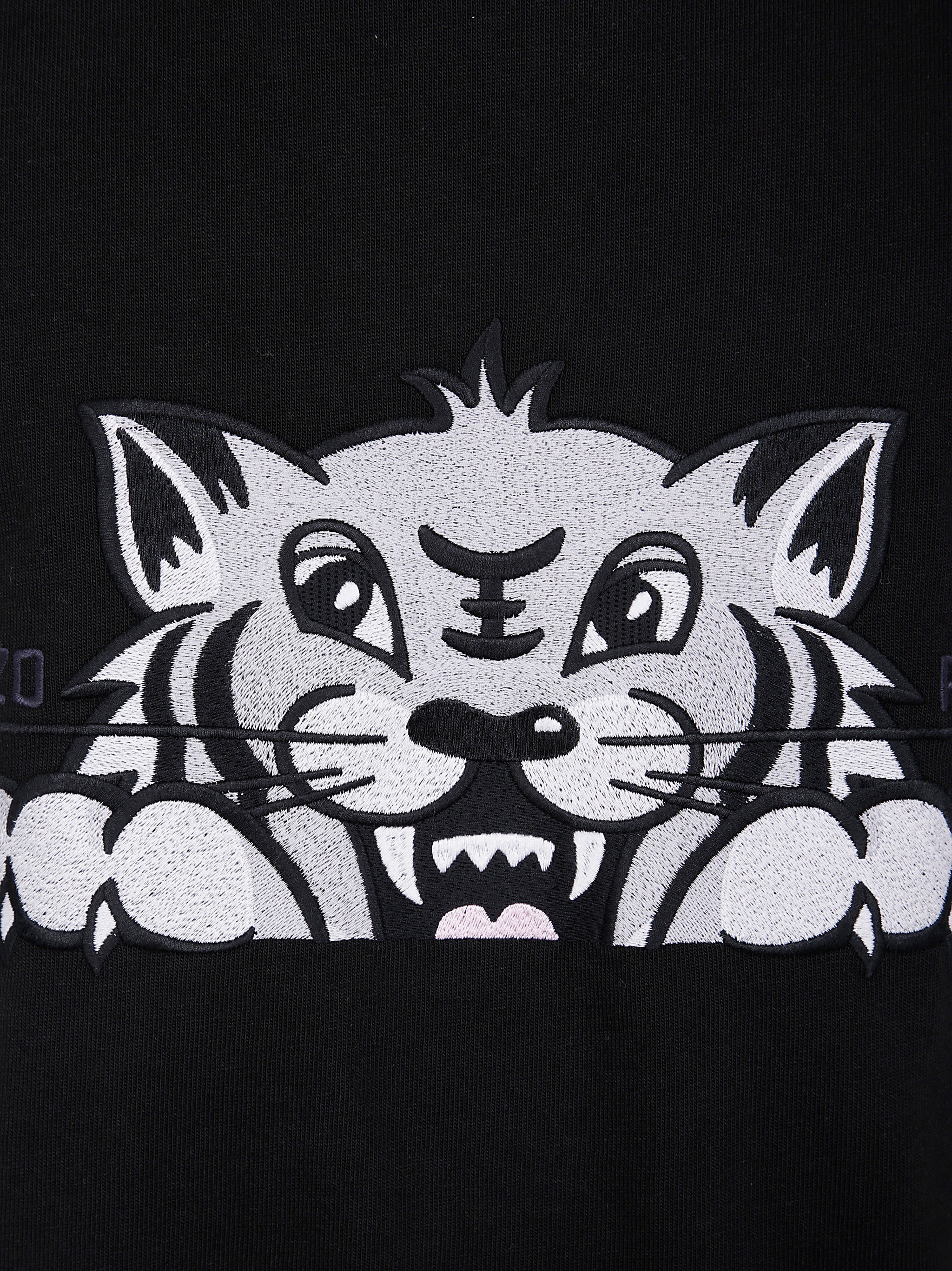 KENZO Oversized Cotton T-Shirt with Happy Tiger Embroidery