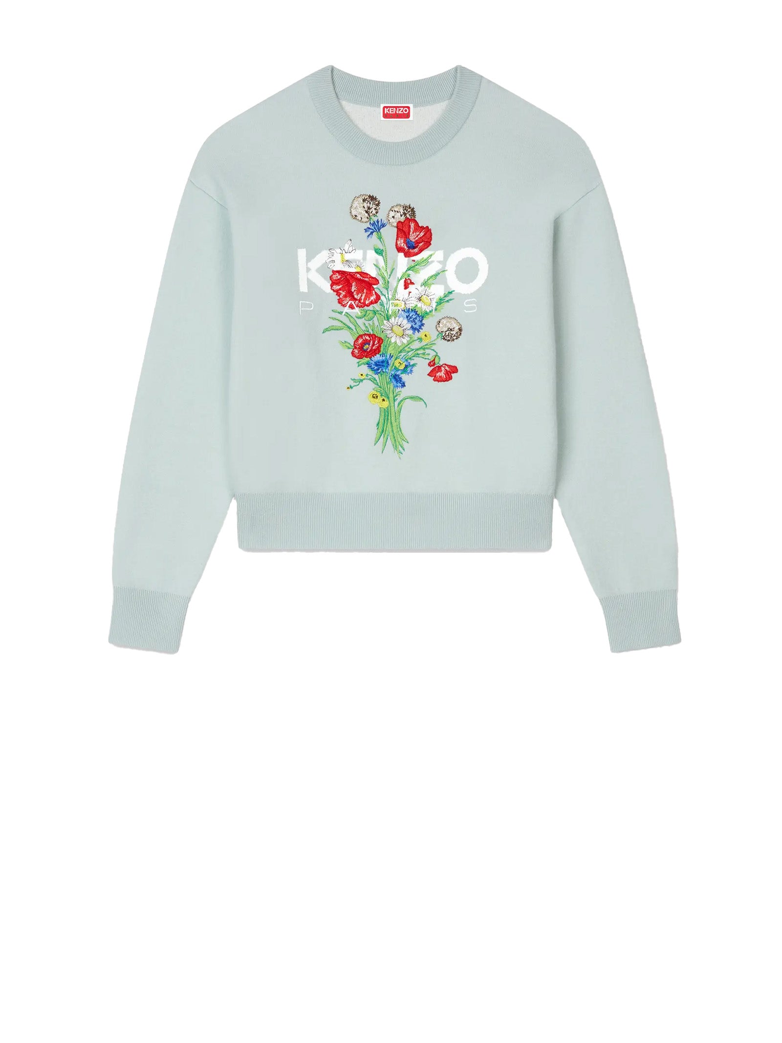 KENZO Cotton Wool Sweater with Embroidered Details for Women