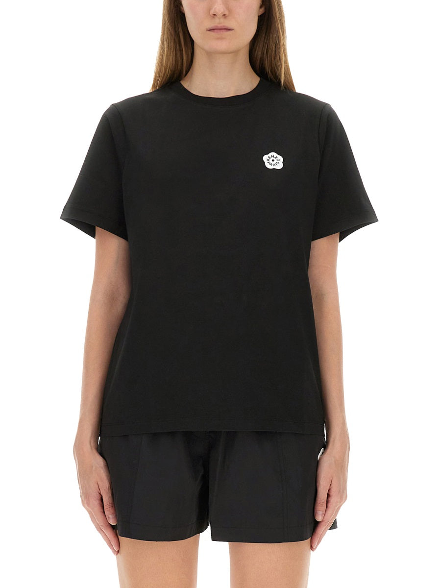 KENZO Embroidered Flower Crest T-Shirt - Size S