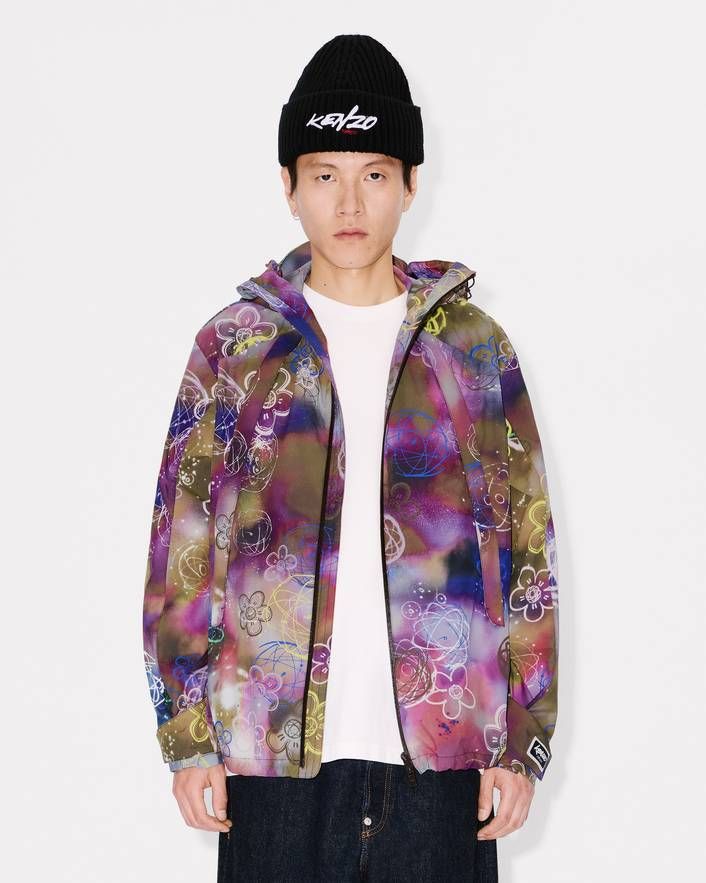 Printed Nylon Windbreaker - KENZO X FUTURA 2000 (Size: M)