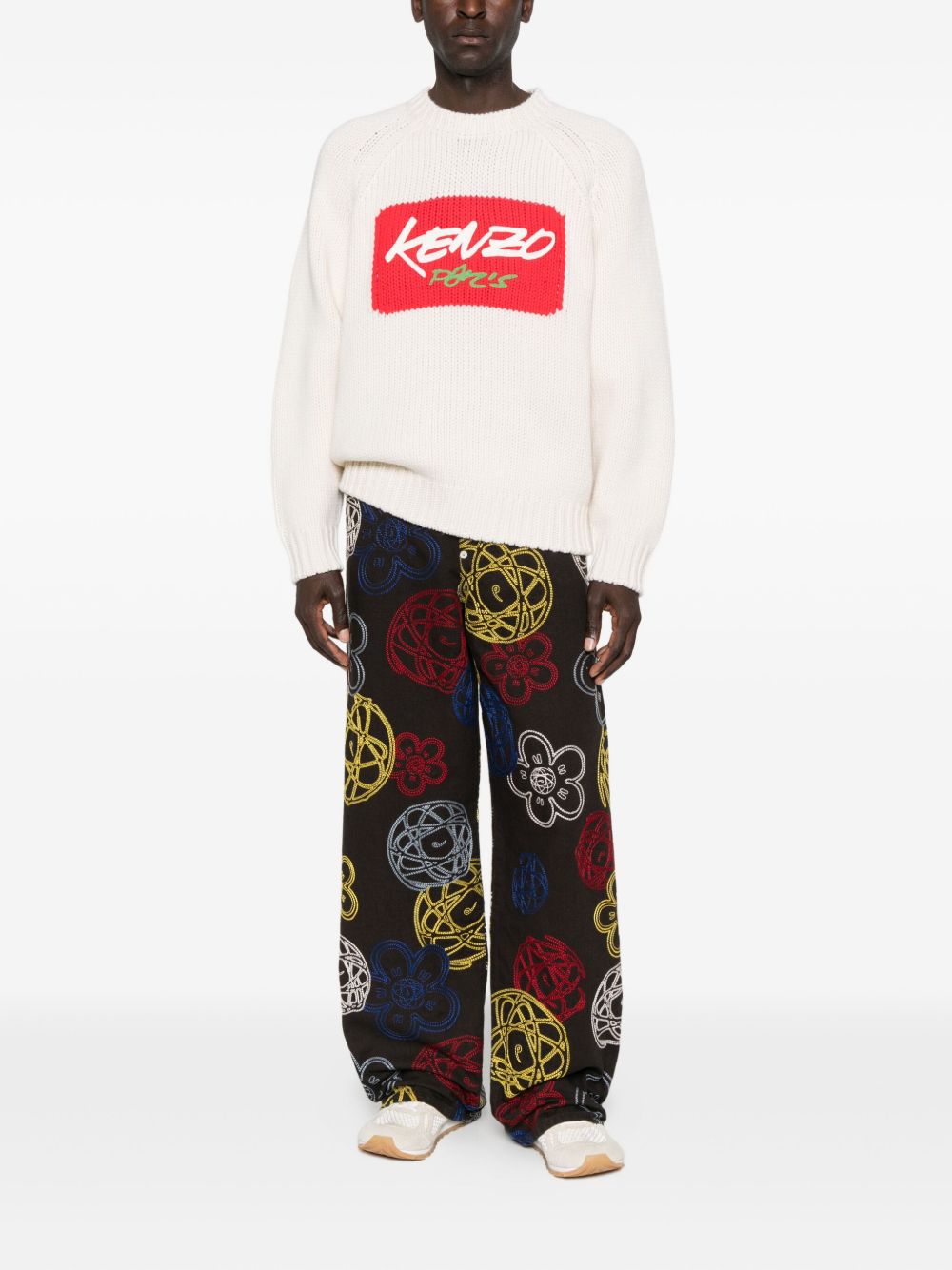 KENZO Embroidered Cotton Trousers for Men - FW25 Collection