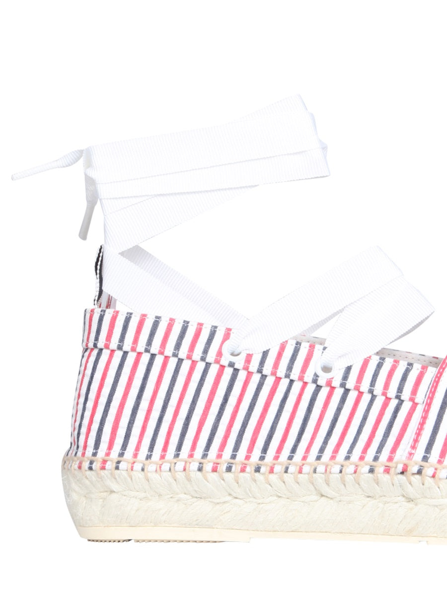 THOM BROWNE Seersucker Cotton Espadrilles for Women