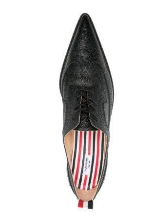 THOM BROWNE Pointed-Toe Leather Brogues - SS24 Collection