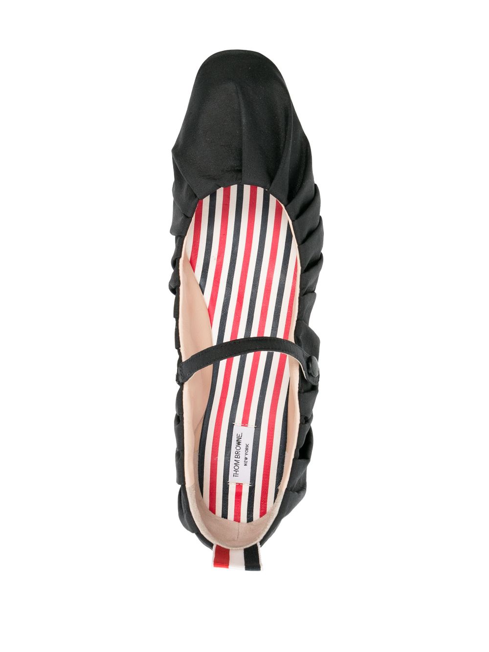 THOM BROWNE Elegant Women's Leather Ballerinas with Wrap Design