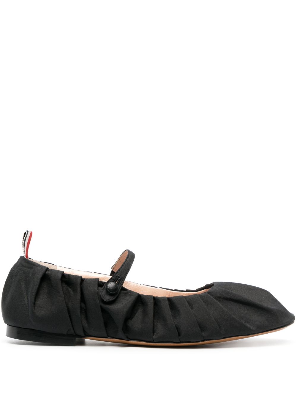 THOM BROWNE Elegant Women's Leather Ballerinas with Wrap Design