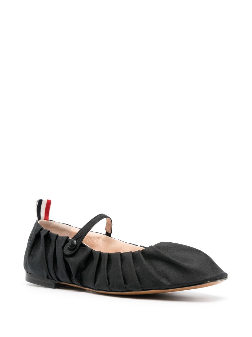 THOM BROWNE Elegant Women's Leather Ballerinas with Wrap Design