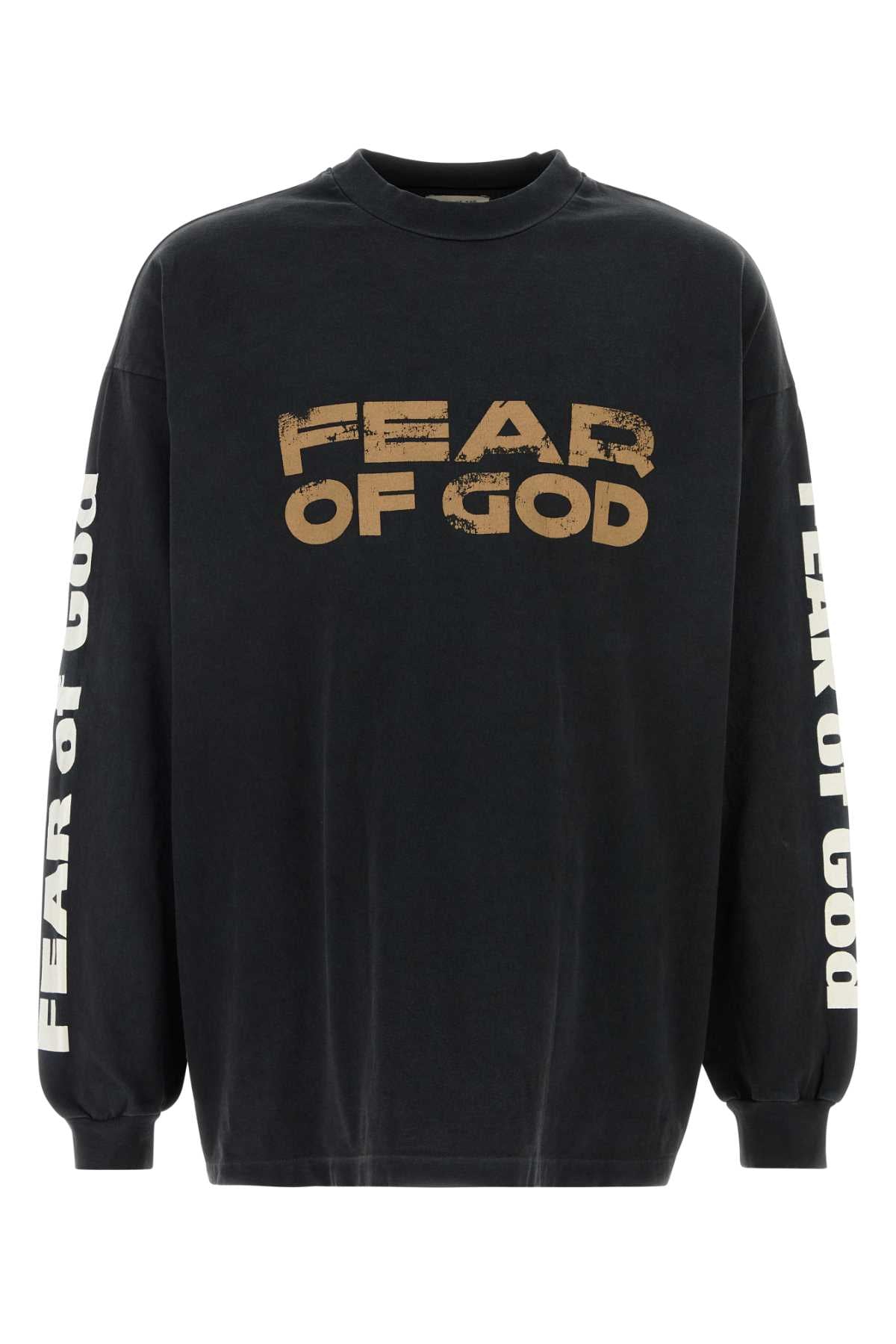FEAR OF GOD Relaxed Fit Washed Effect Sweater with Logo Prints