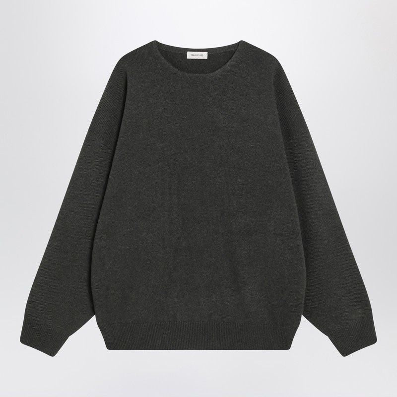 FEAR OF GOD Faded Black Wool Crewneck Sweater for Men