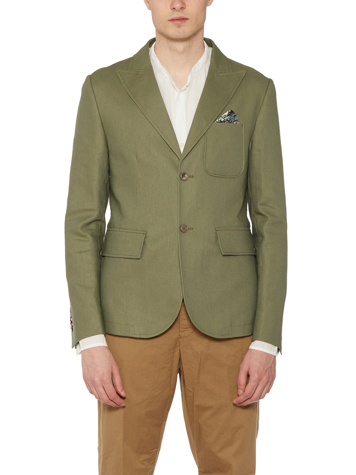 DANIELE ALESSANDRINI Single-Breasted Linen Cotton Jacket - Size 48
