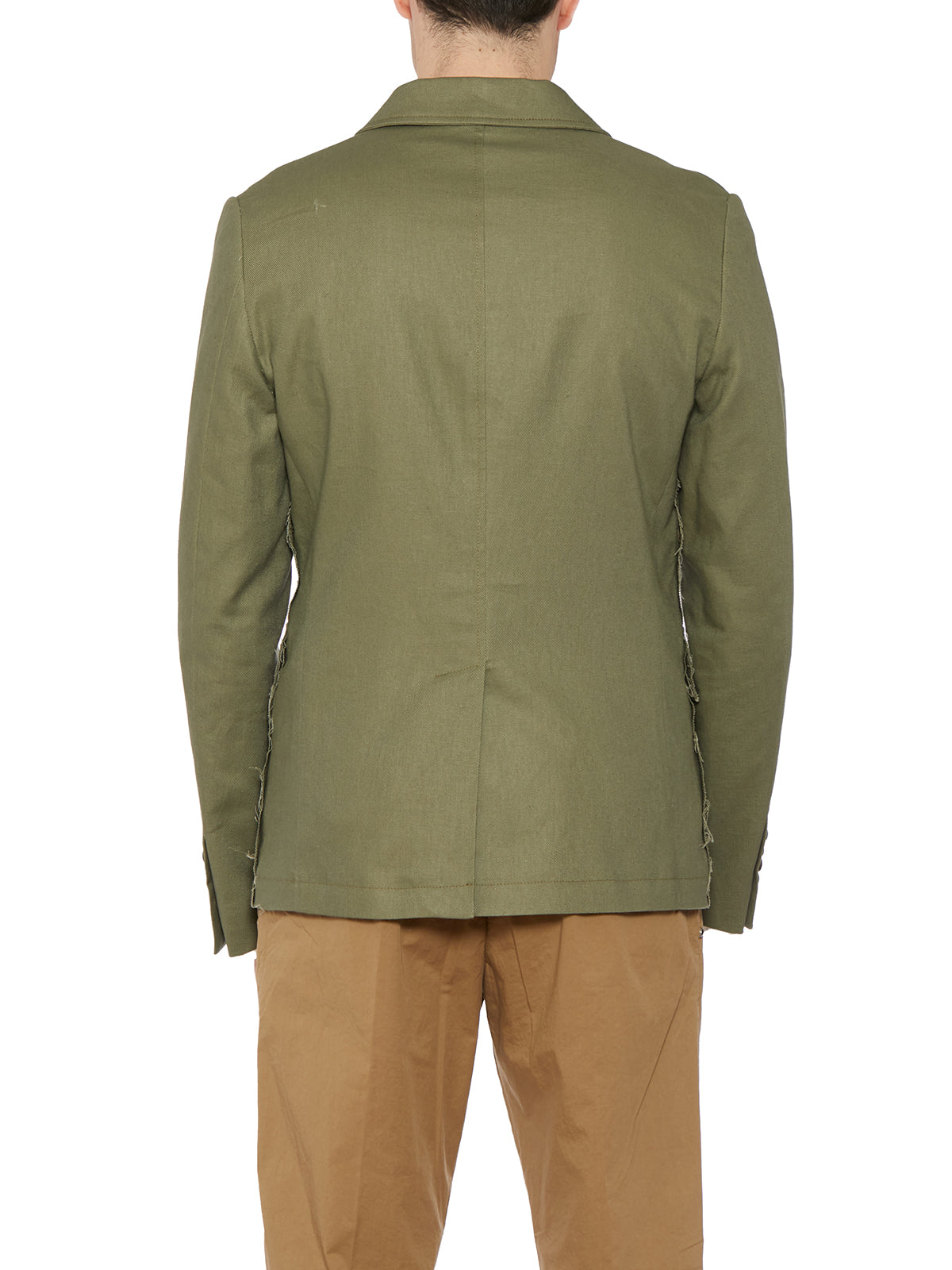 DANIELE ALESSANDRINI Single-Breasted Linen Cotton Jacket - Size 48