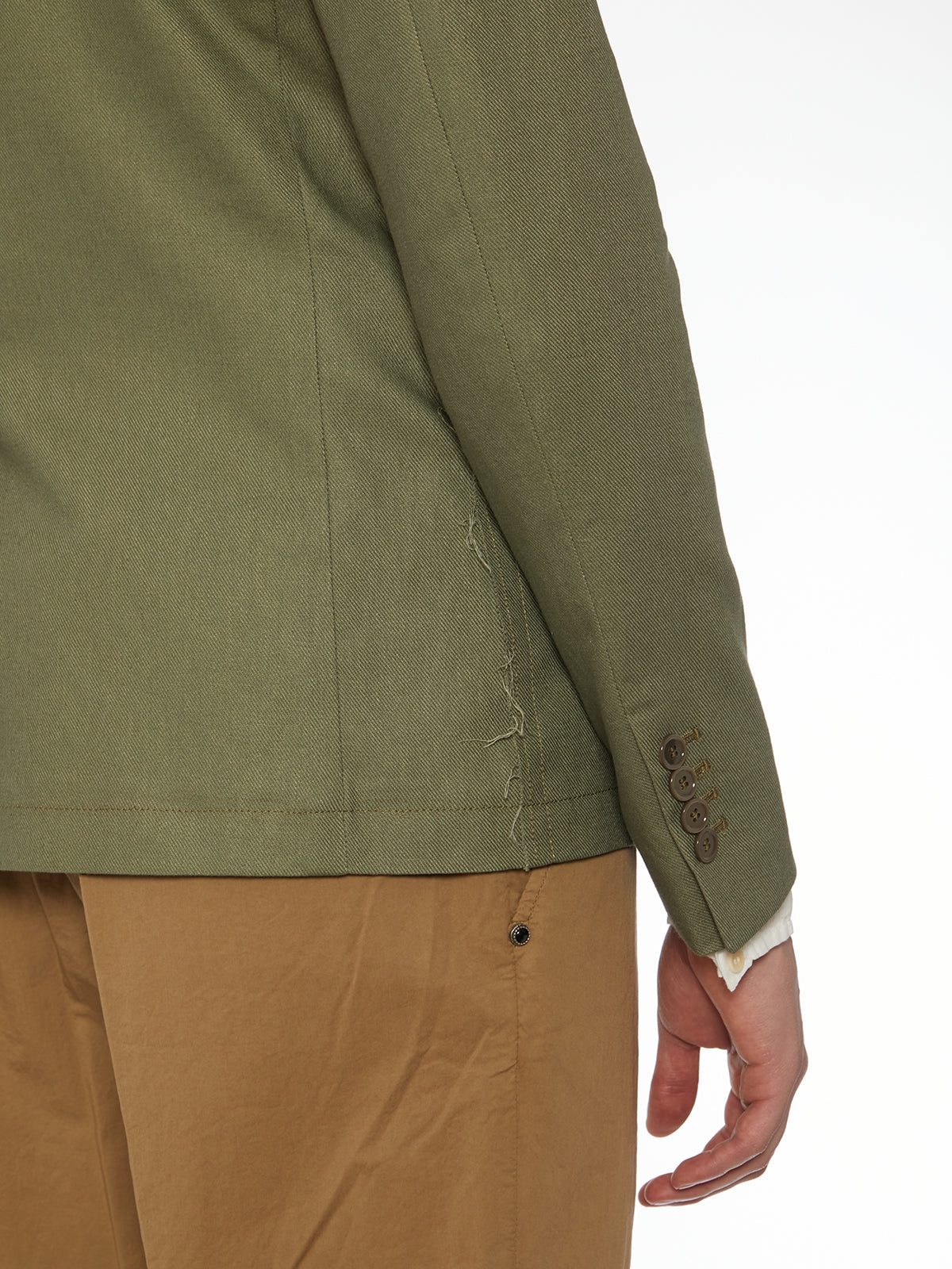 DANIELE ALESSANDRINI Single-Breasted Linen Cotton Jacket - Size 48