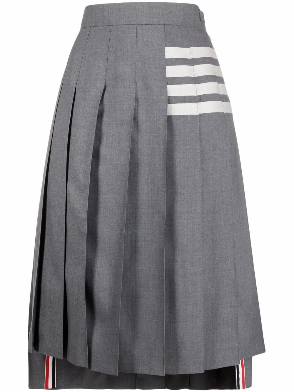THOM BROWNE Mid Length Pleated Skirt for Women