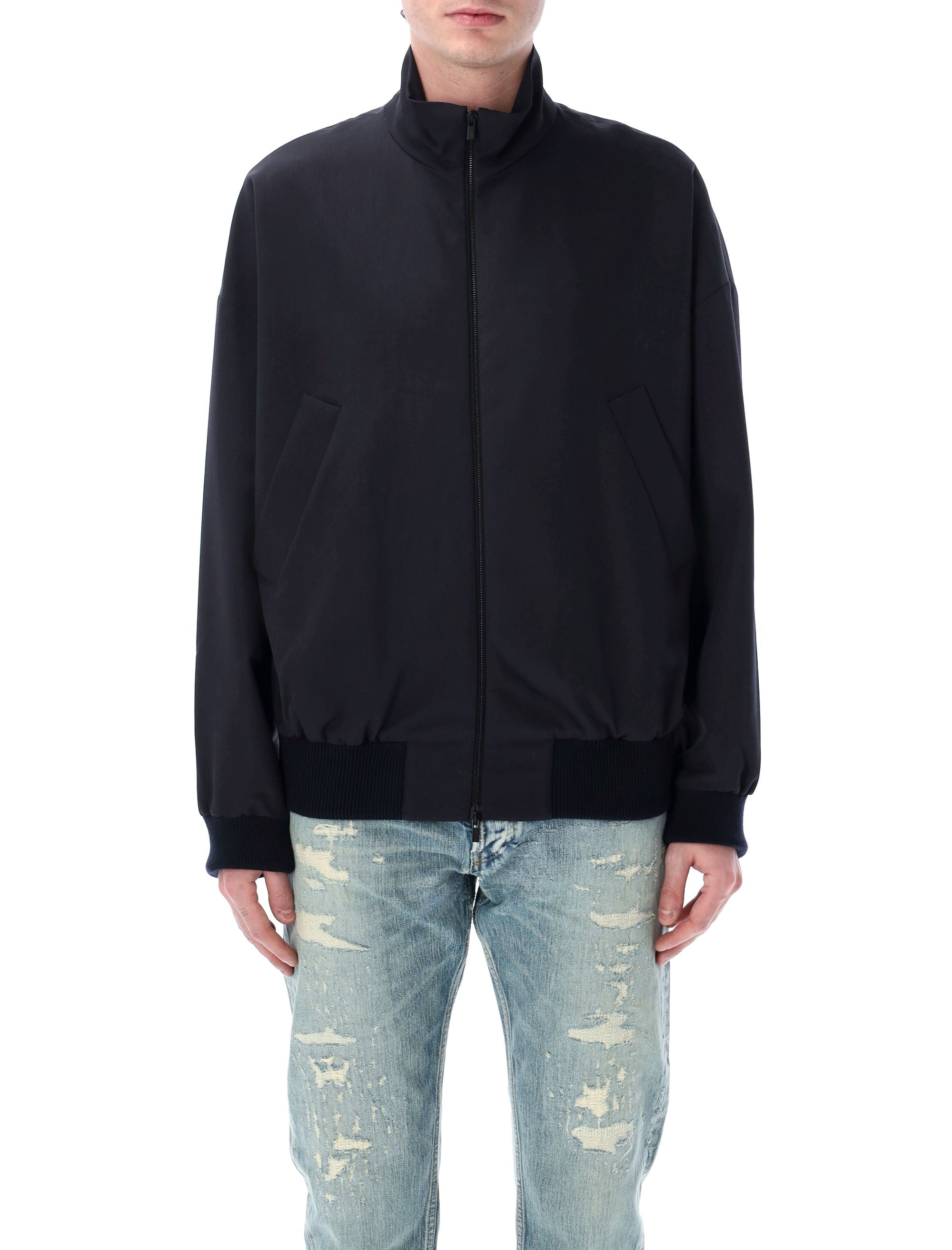 FEAR OF GOD Men's High Neck Wool Track Jacket - Relaxed Fit, Size L