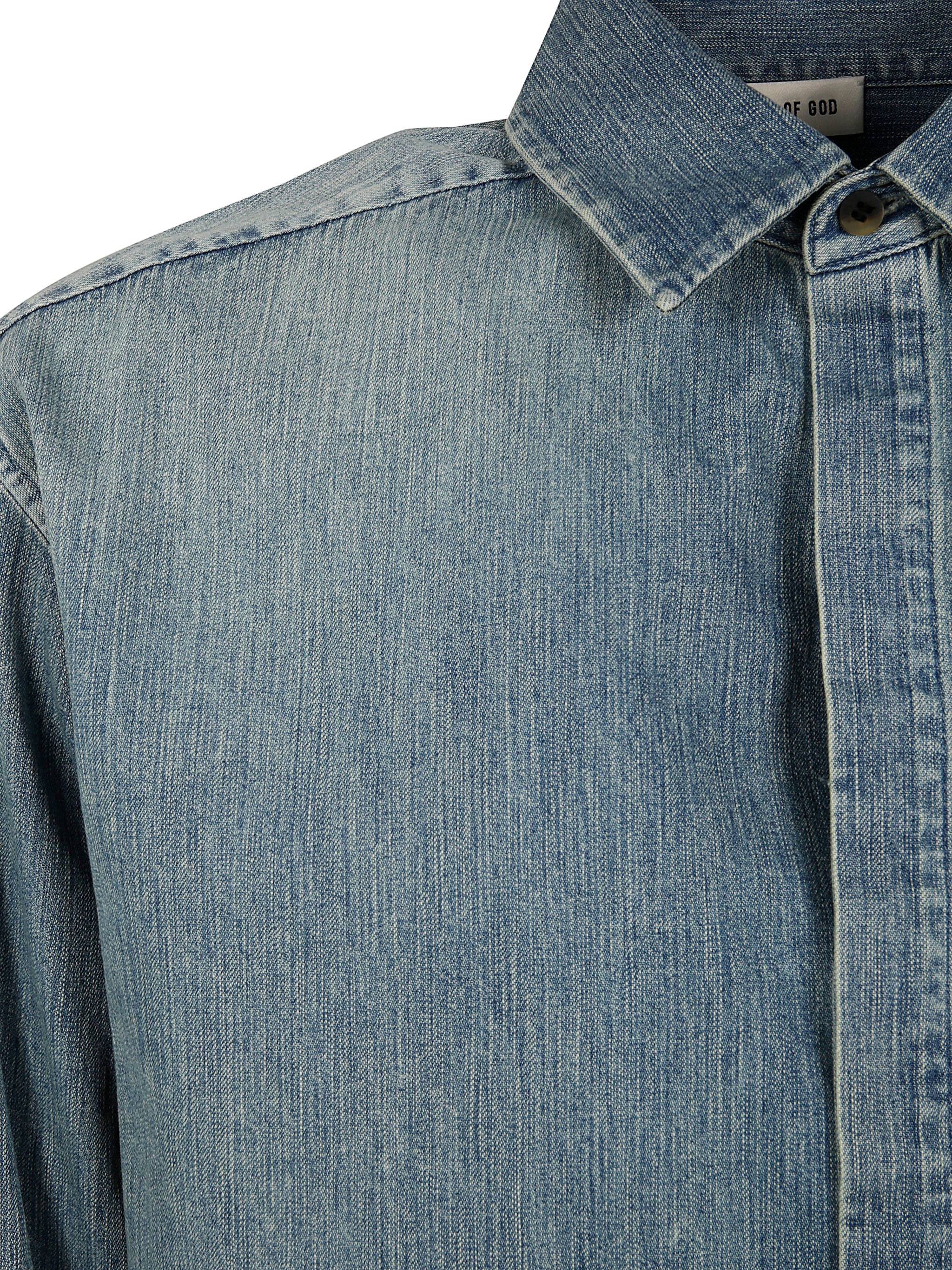 FEAR OF GOD Essential Denim Button Up Shirt - Medium