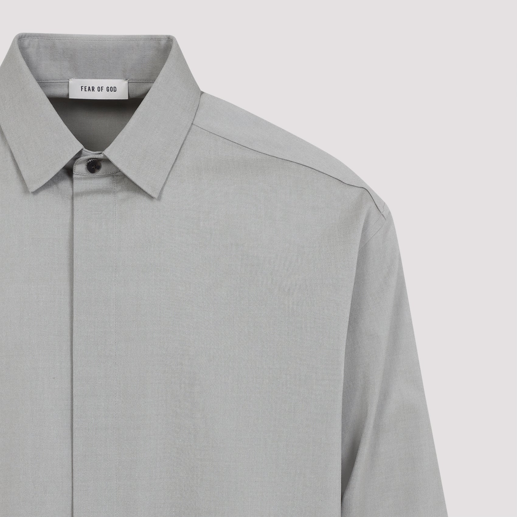 FEAR OF GOD Men's Mélange Cotton Shirt with Hidden Buttoning