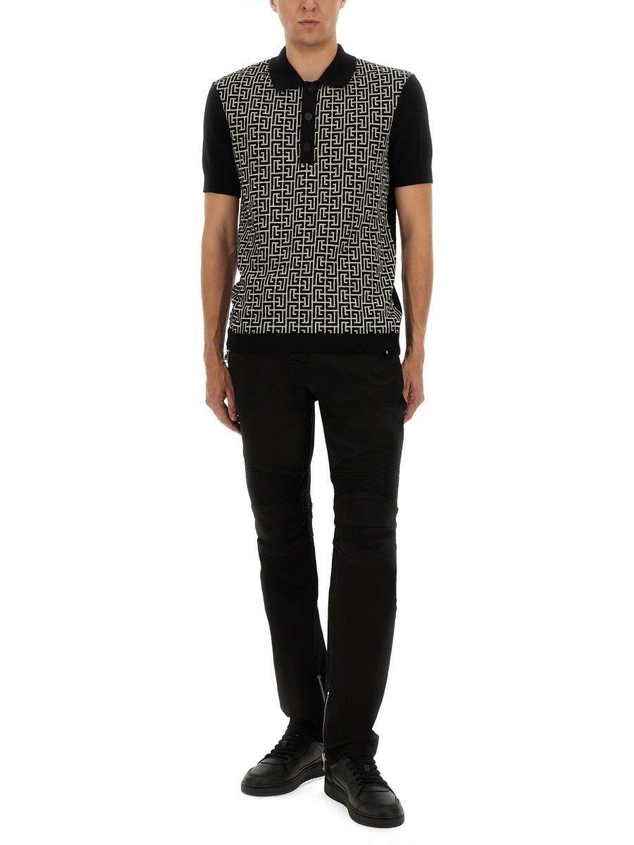 BALMAIN Multicolour Cotton Blend Polo Shirt - Men’s FW25